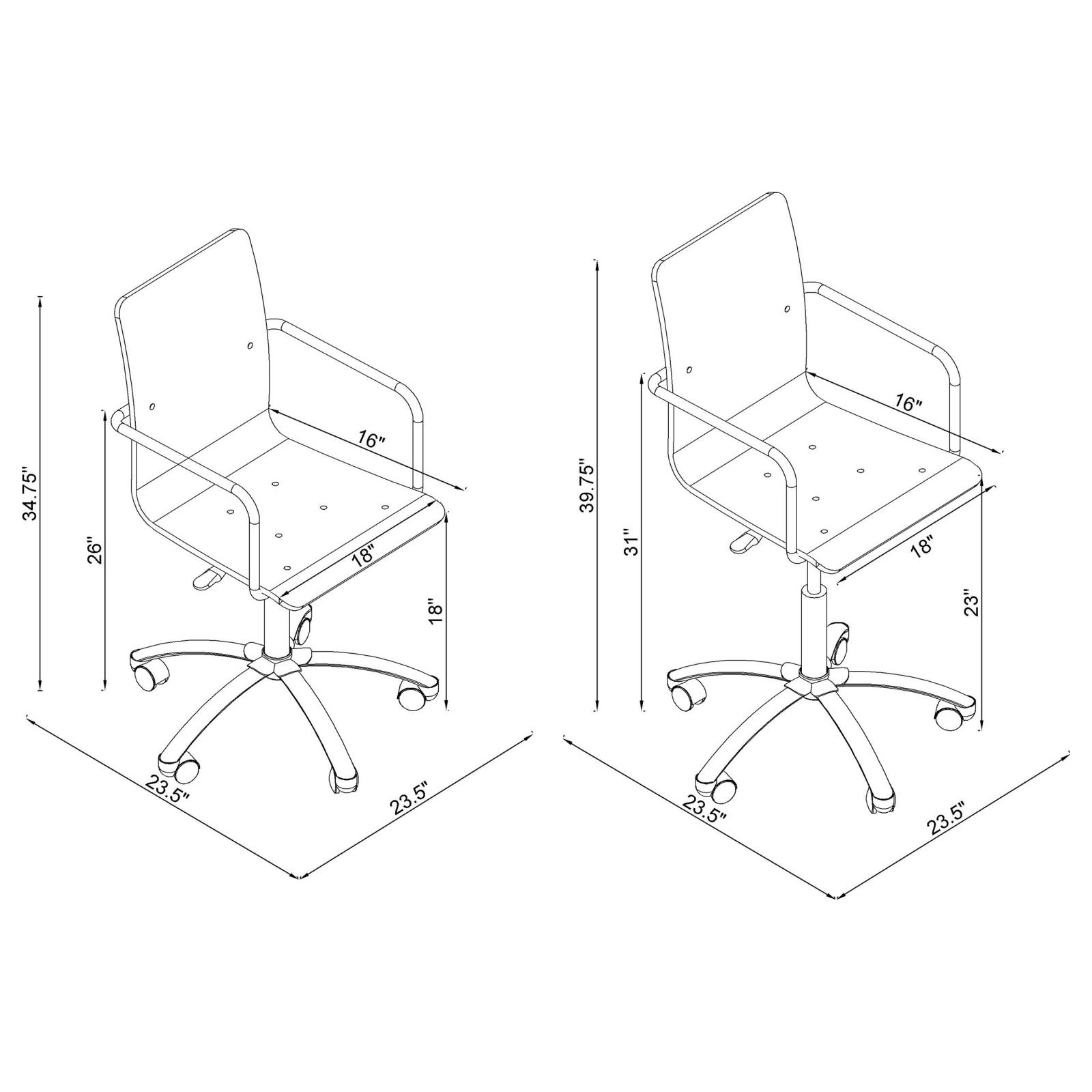 Amaturo Acrylic Seat Office Chair with Chromed Base