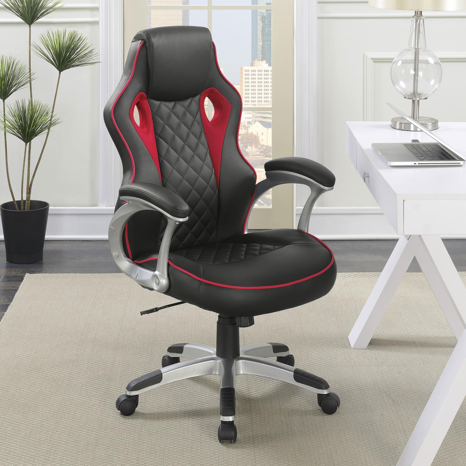 Lucas Upholstered Leatherette/Mesh Gaming Office Chair 