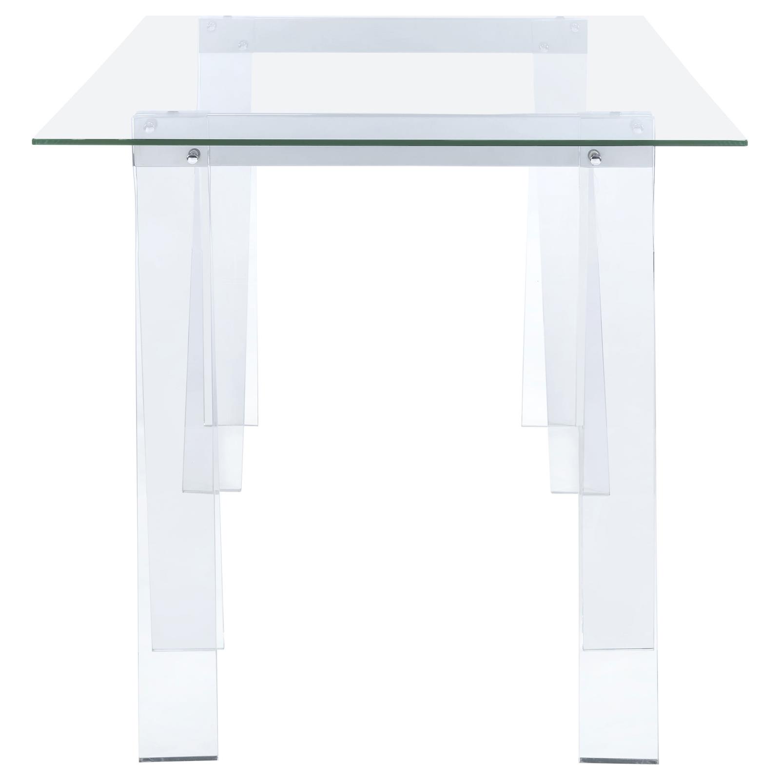 Amaturo Glass Top Writing Desk with Acrylic Base