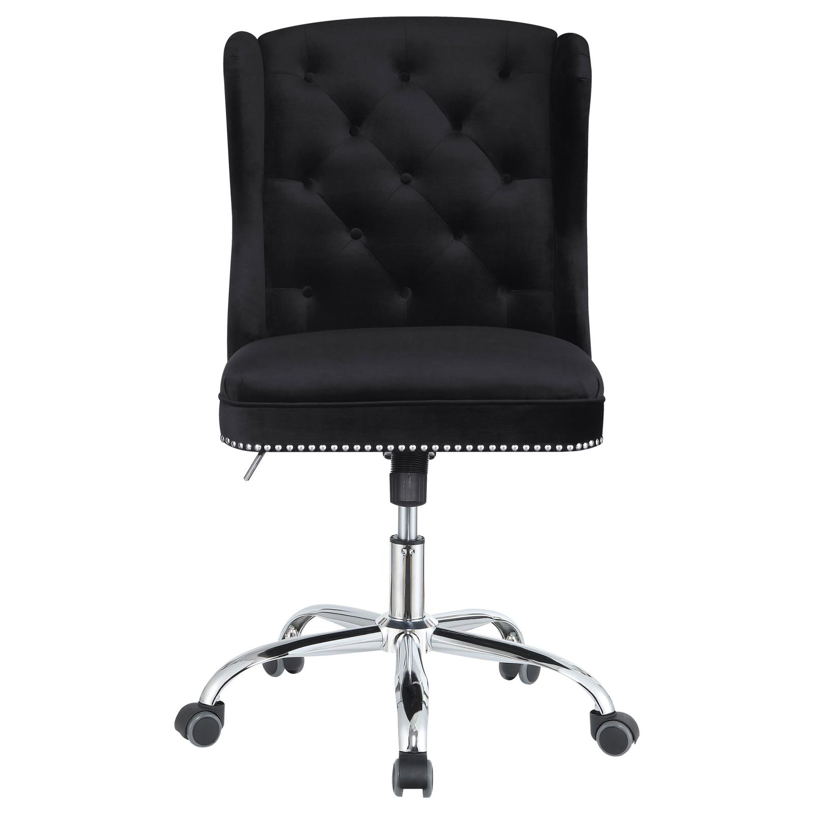 Julius Velvet Upholstered Tufted Office Chair with Chrome Base
