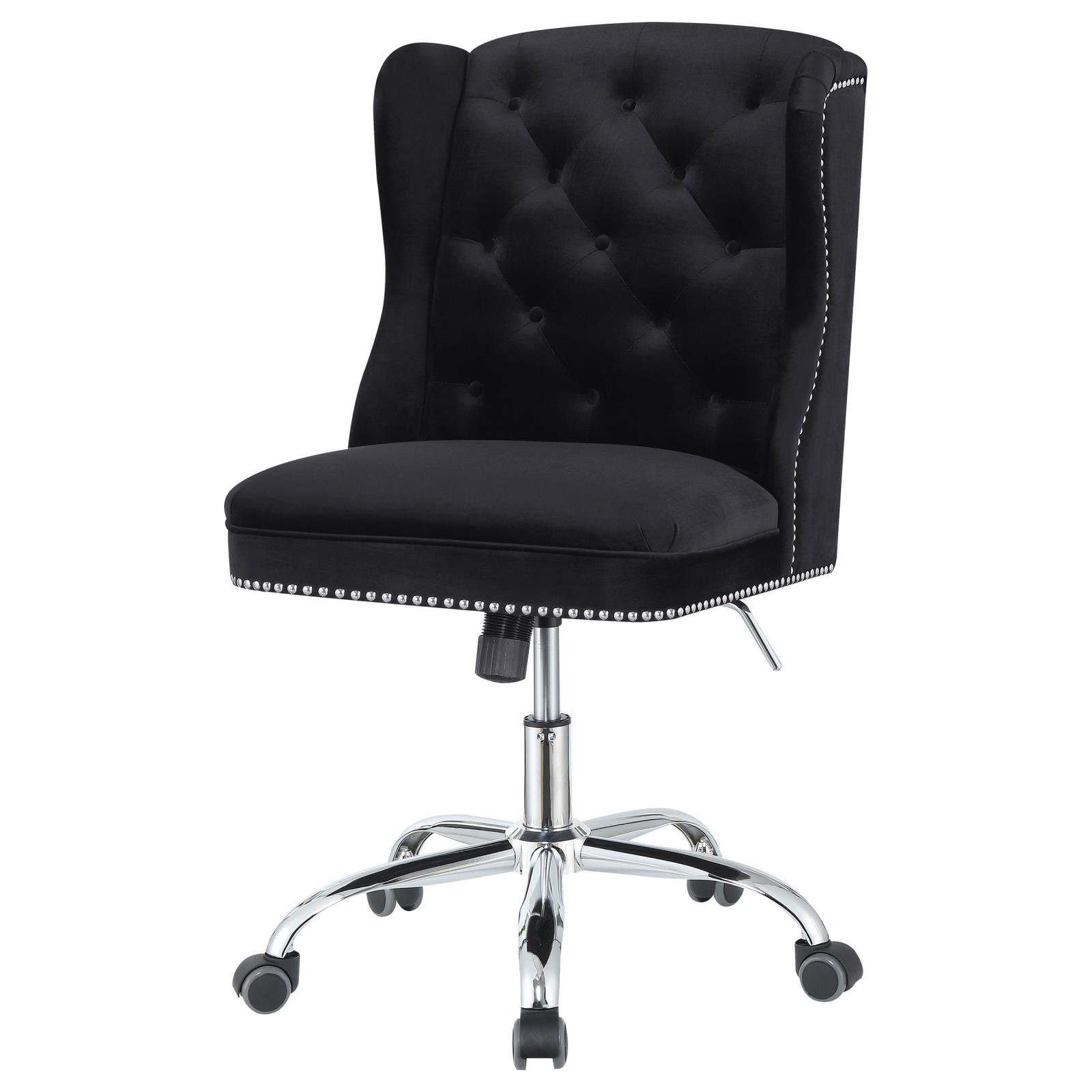Julius Velvet Upholstered Tufted Office Chair with Chrome Base