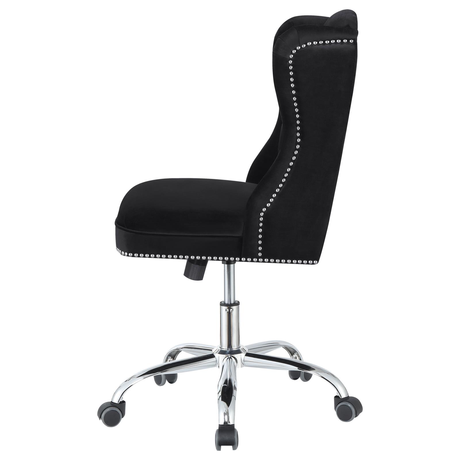 Julius Velvet Upholstered Tufted Office Chair with Chrome Base