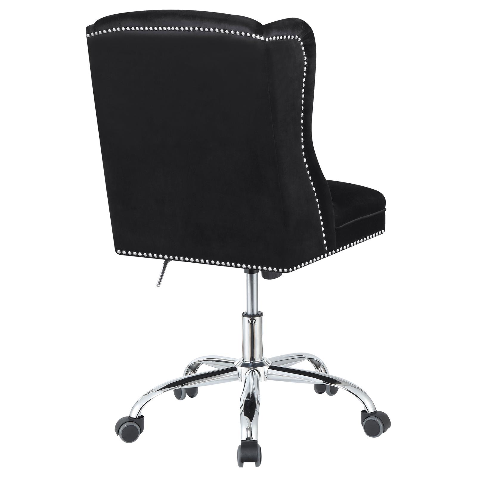 Julius Velvet Upholstered Tufted Office Chair with Chrome Base