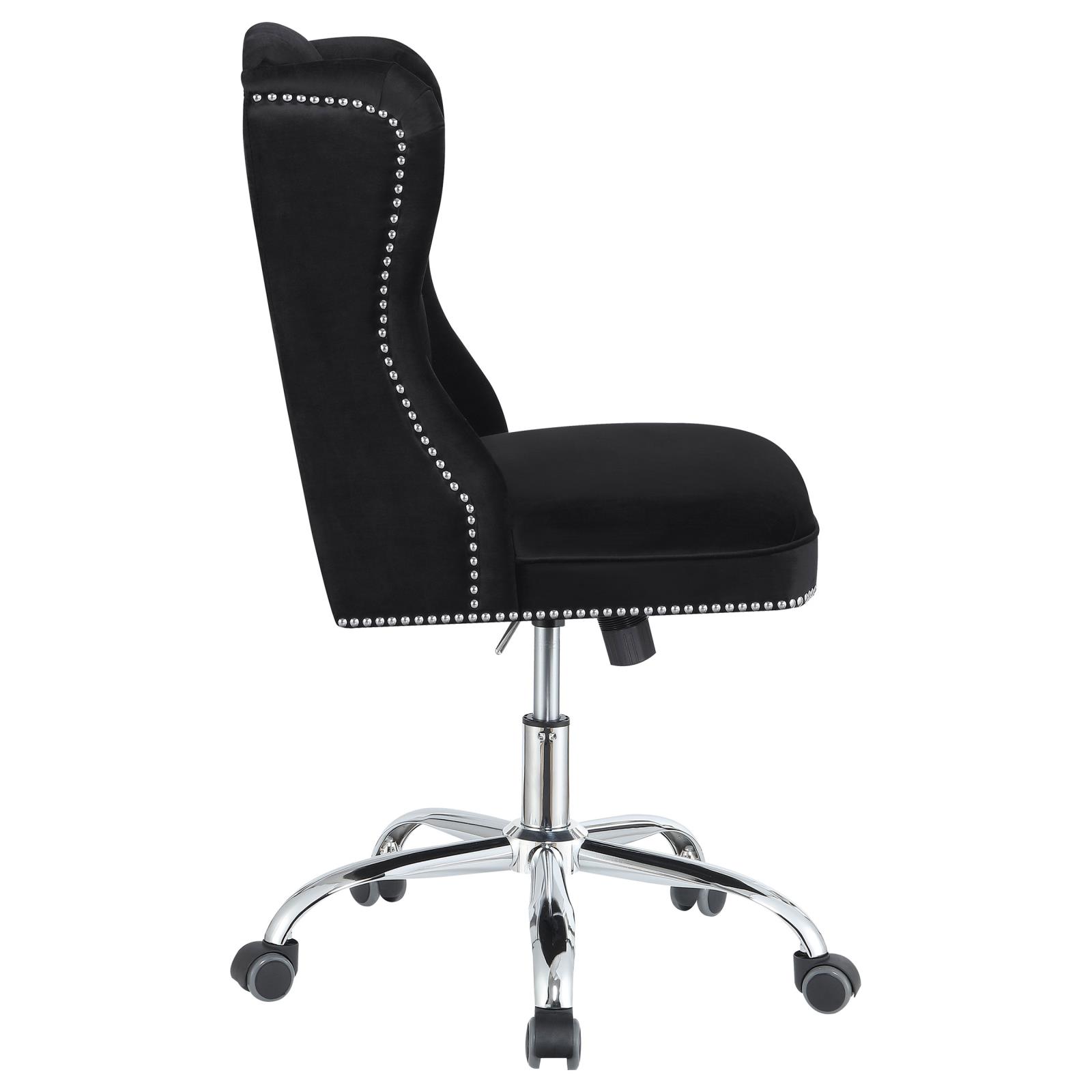Julius Velvet Upholstered Tufted Office Chair with Chrome Base