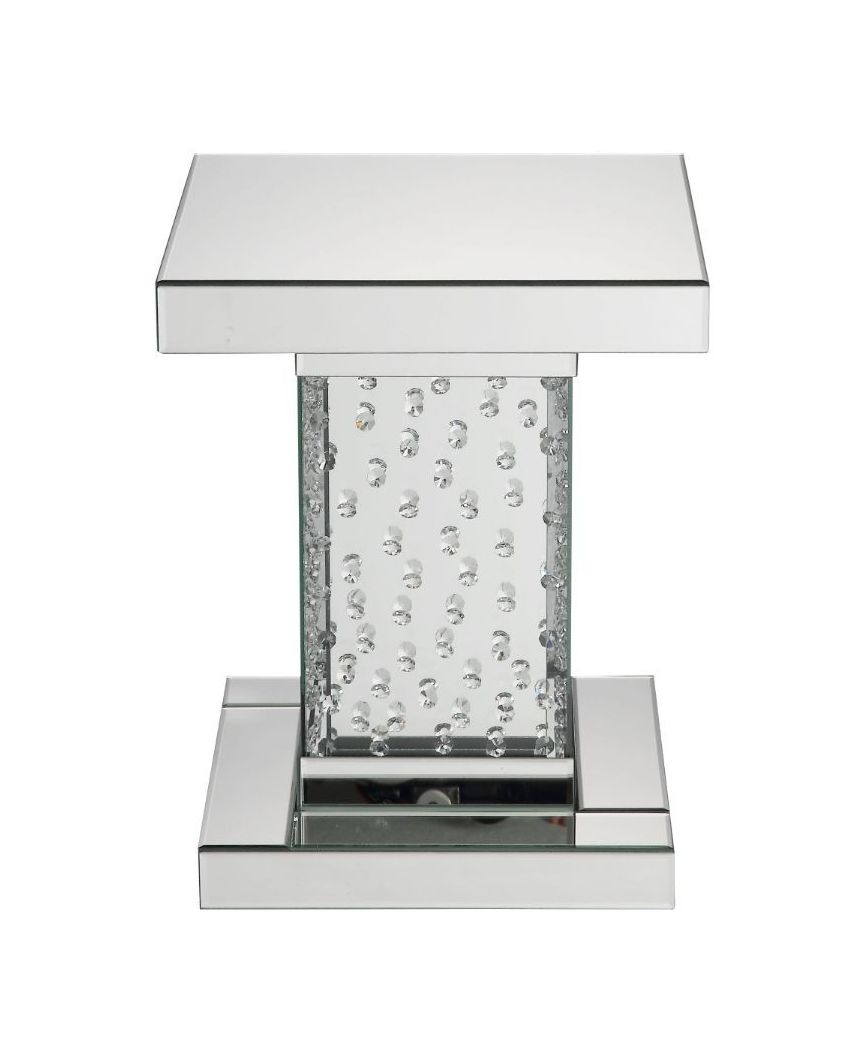Nysa 80284 Mirrored/Faux Crystals End Table