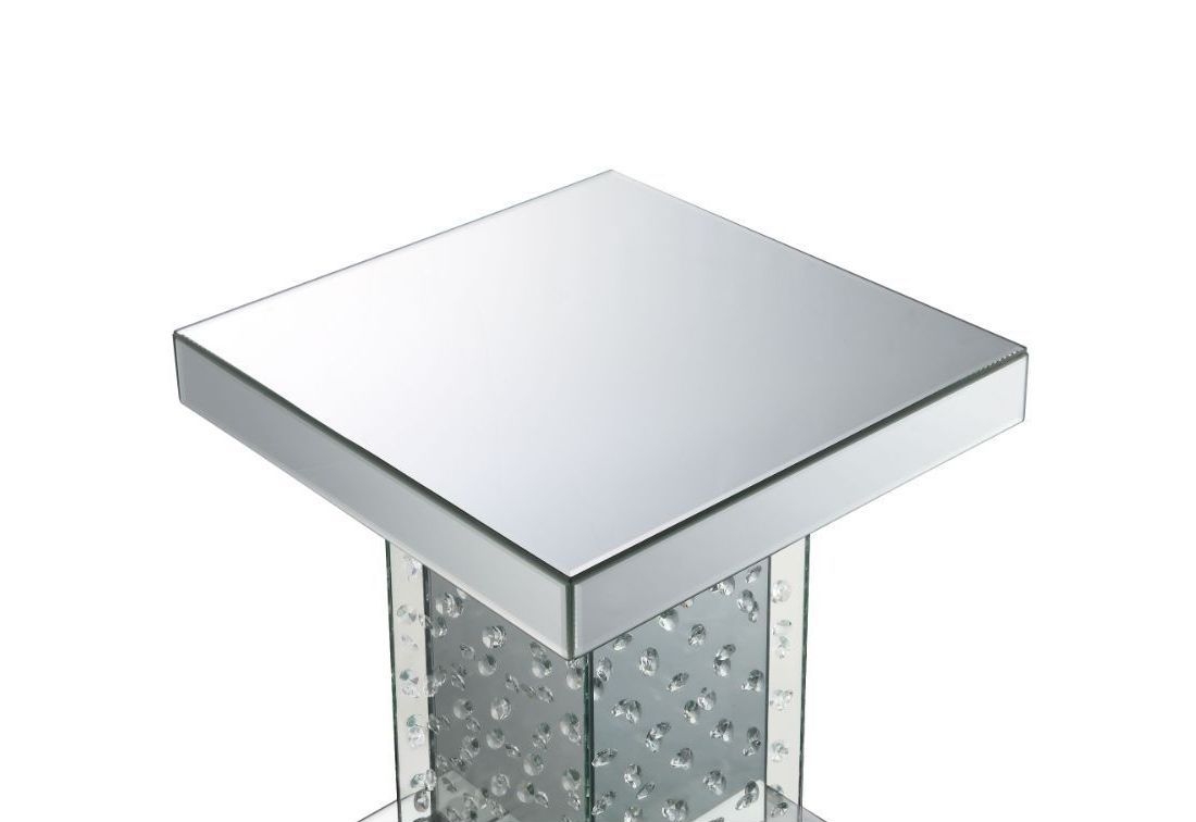 Nysa 80284 Mirrored/Faux Crystals End Table