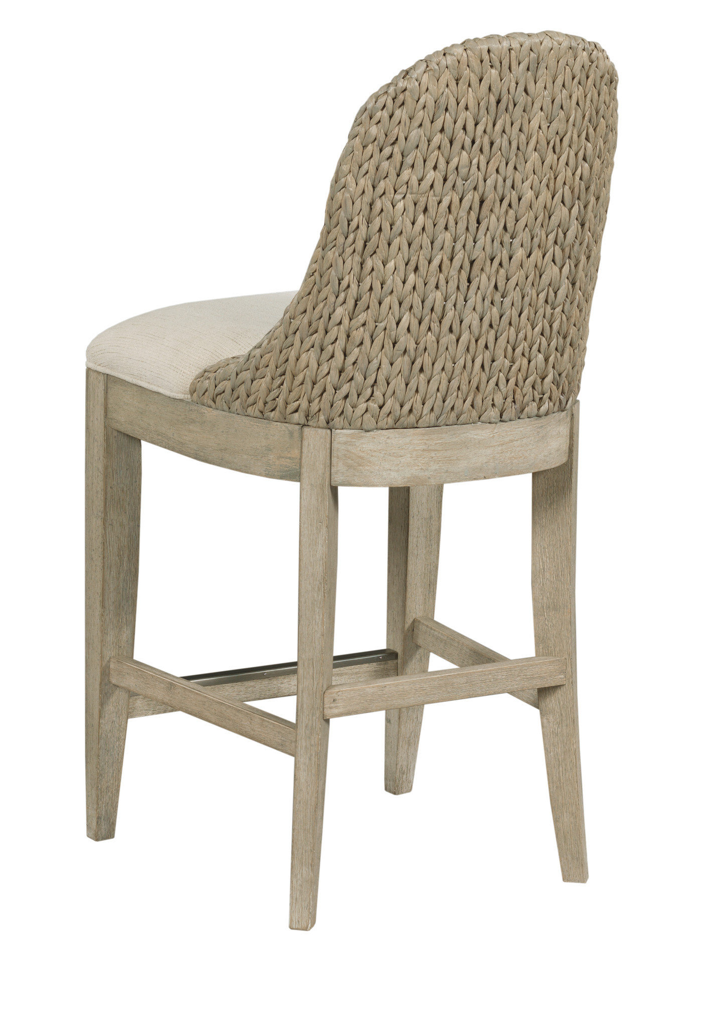 Vista Boca Fabric/Cane/Wood Woven Counter Stool