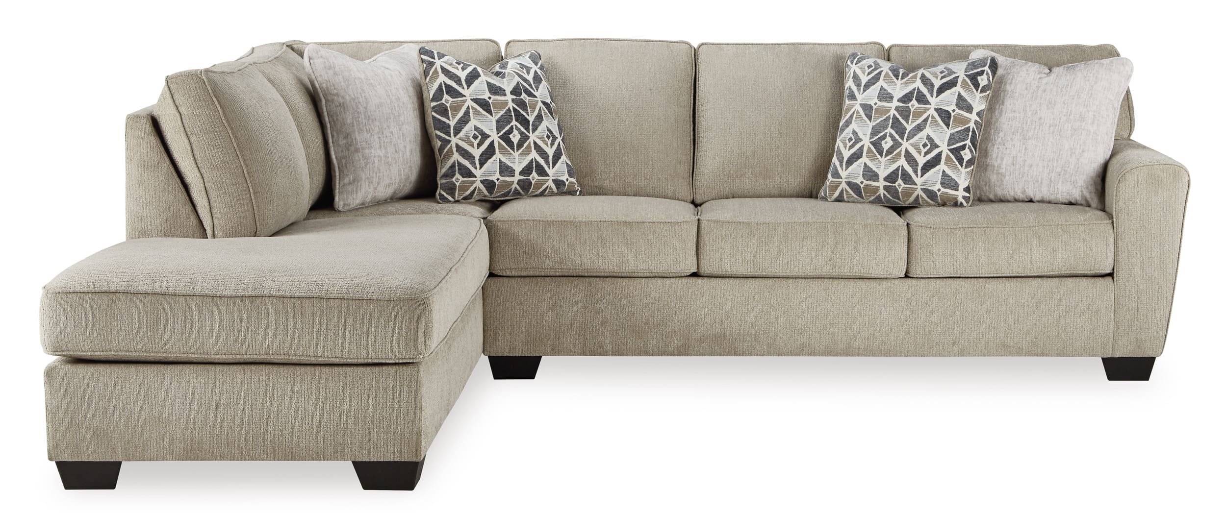 Decelle 2-Piece Polyester L-Shaped Sectional Sofa w/Left Arm Chaise Facing