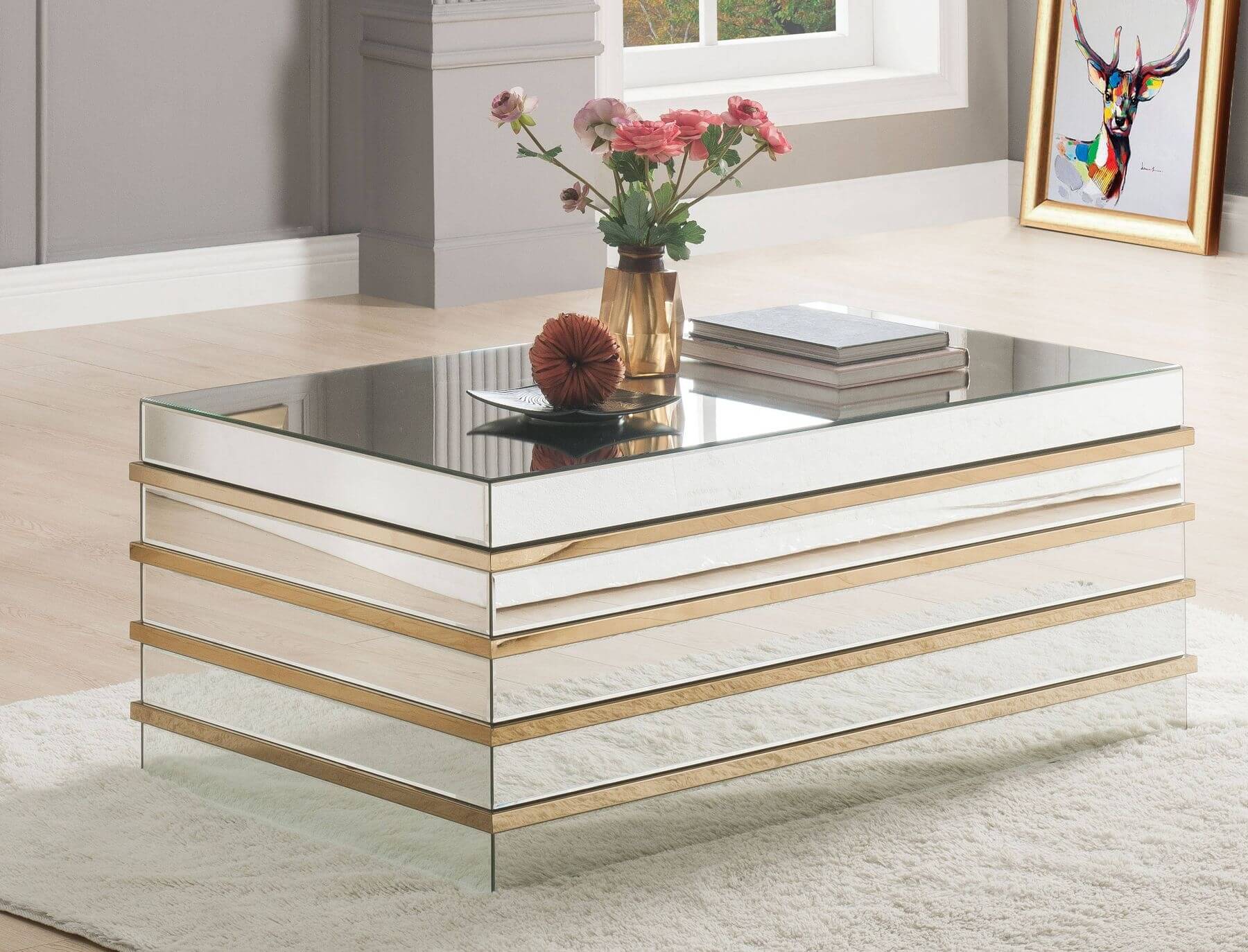 Osma Mirrored/Gold Coffee Table