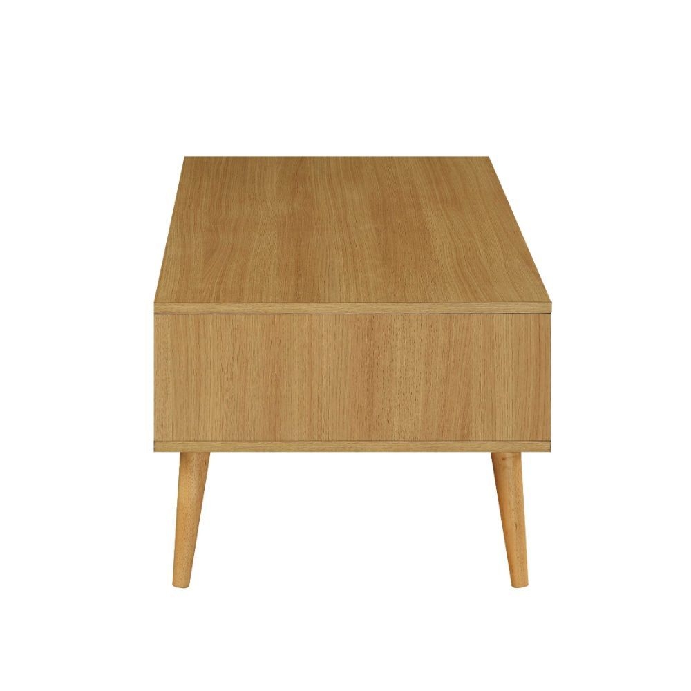 Jayce Wood Rectangular Storage Coffee Table w/2 Drawers