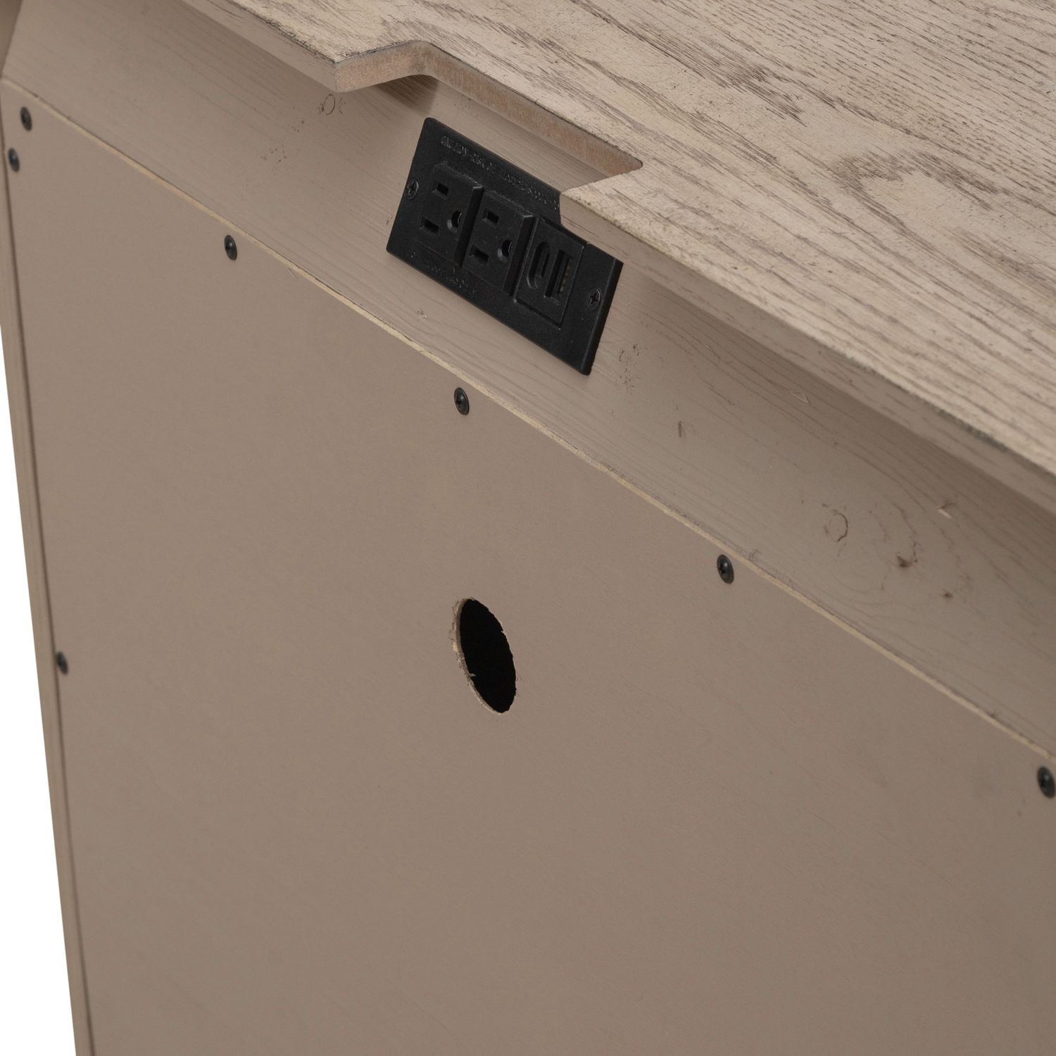 Avalon Wood 2-Drawer Nightstand w/Charging Station