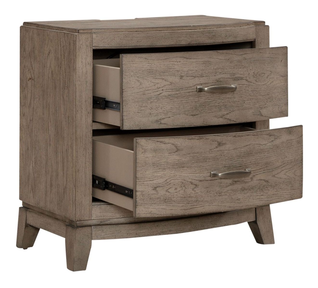 Avalon Wood 2-Drawer Nightstand w/Charging Station