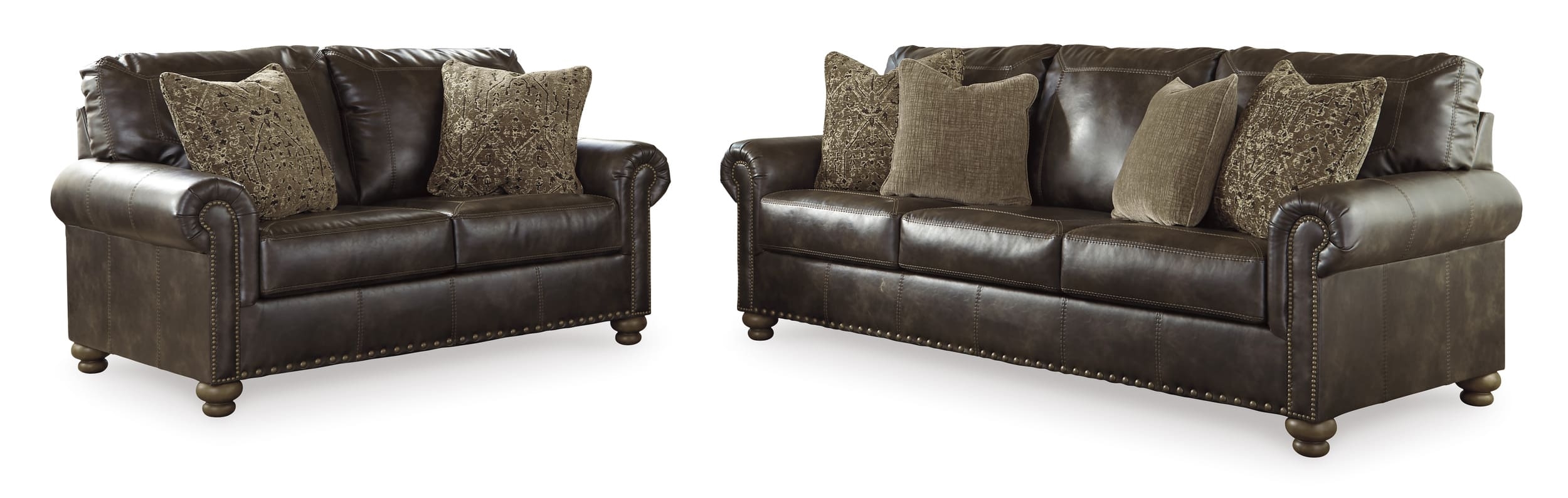Nicorvo Faux Leather Sofa and Loveseat
