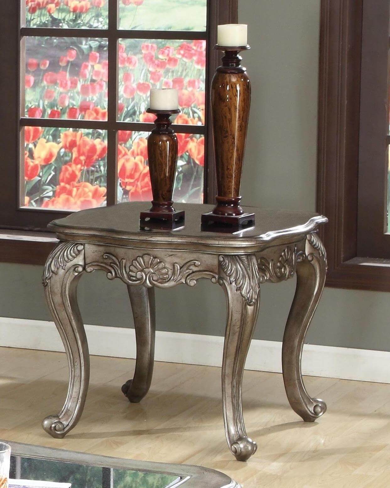 Chantelle End Table w/Granite Top
