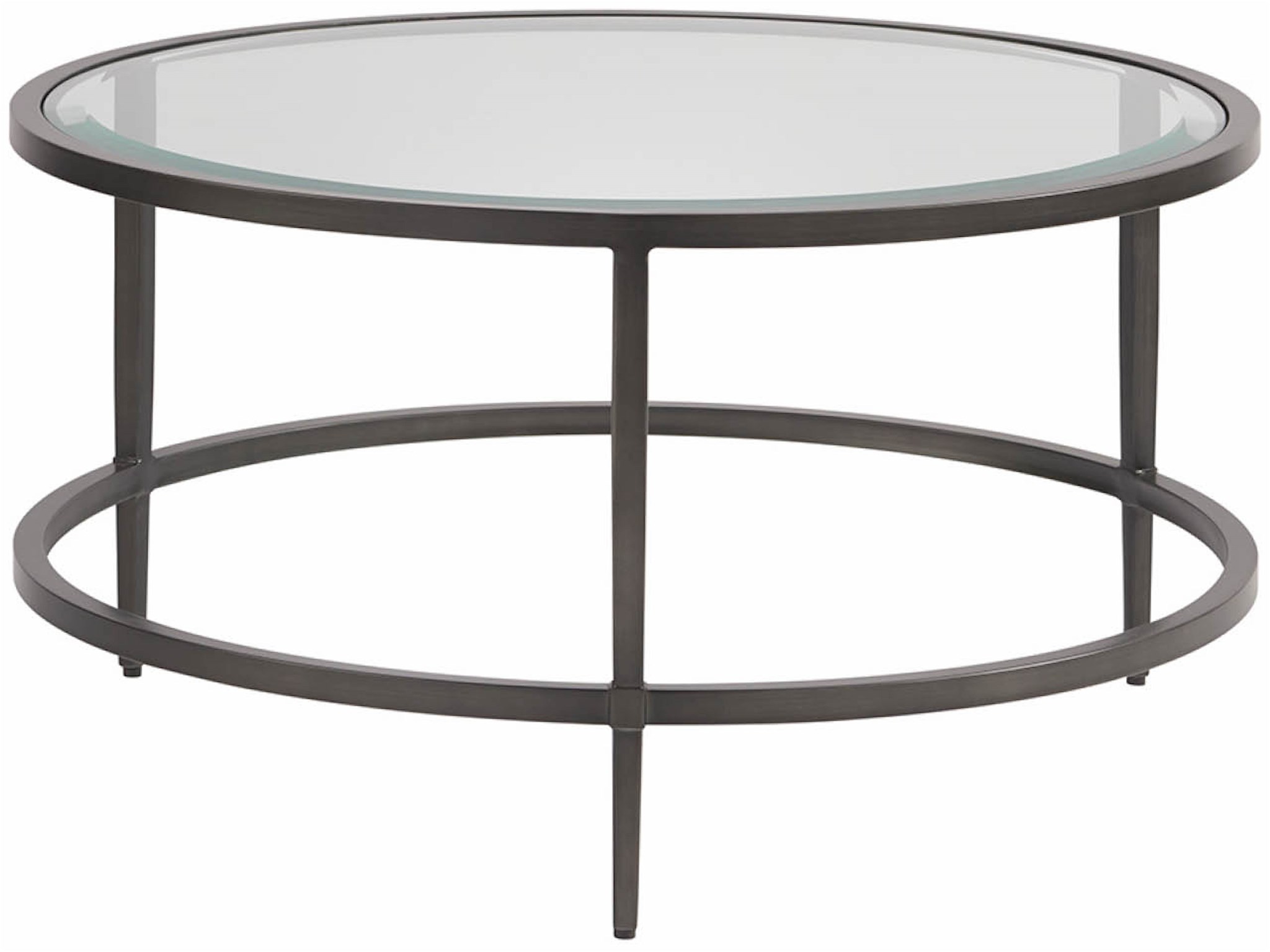 Midtown Wood/Glass/Metal Round Nesting Coffee Table