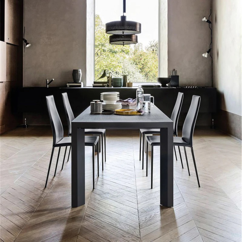 Aida Leather/Metal Dining Chair