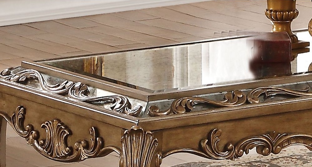 Orianne Mirror/Wood Rectangular Coffee Table