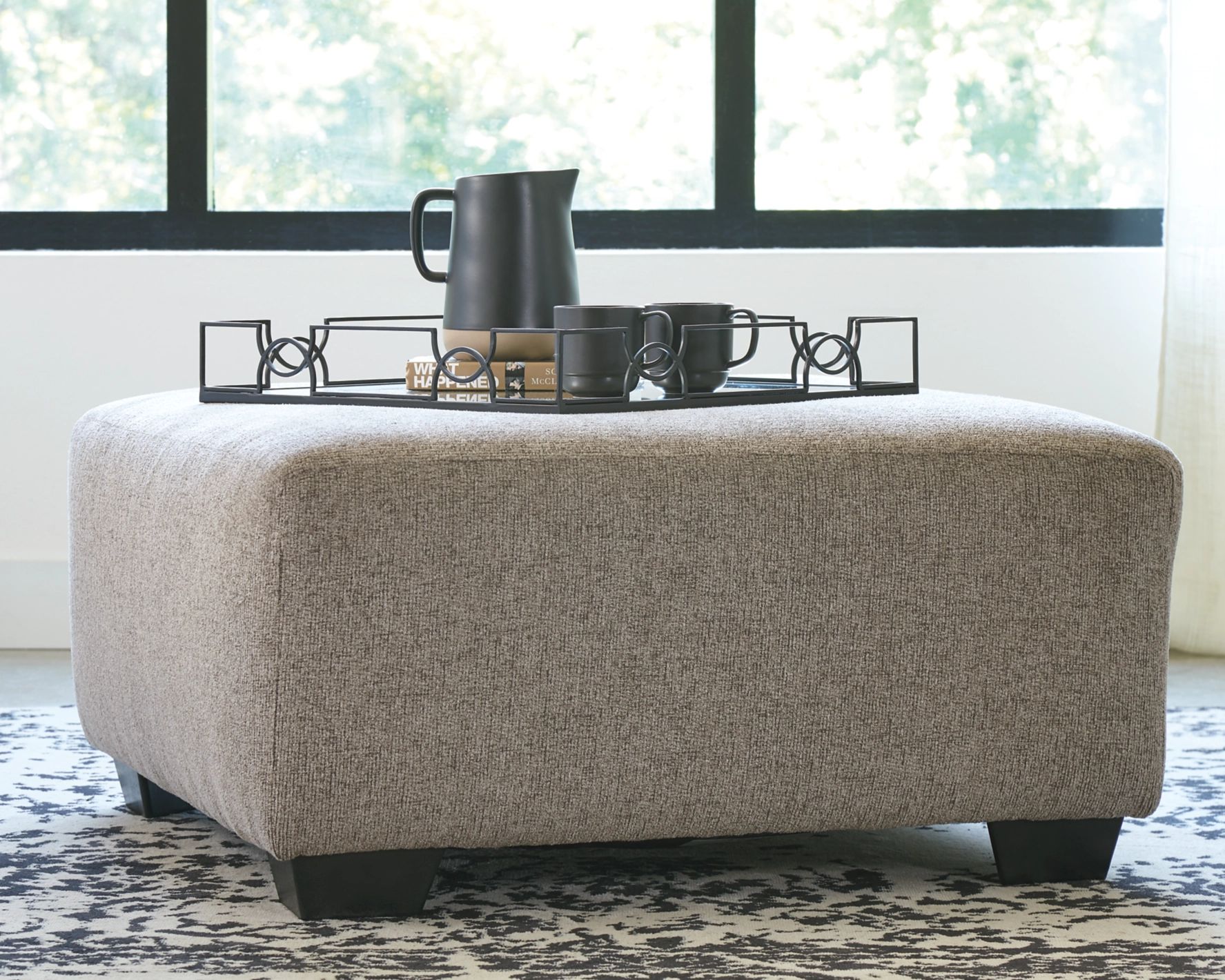 Ballinasloe Oversized Polyester Accent Ottoman