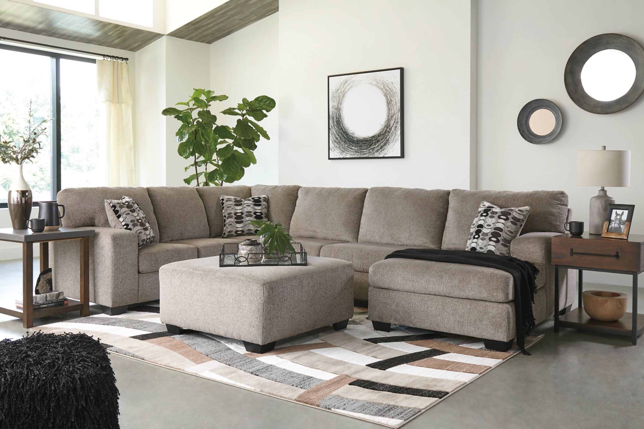 Ballinasloe Oversized Polyester Accent Ottoman