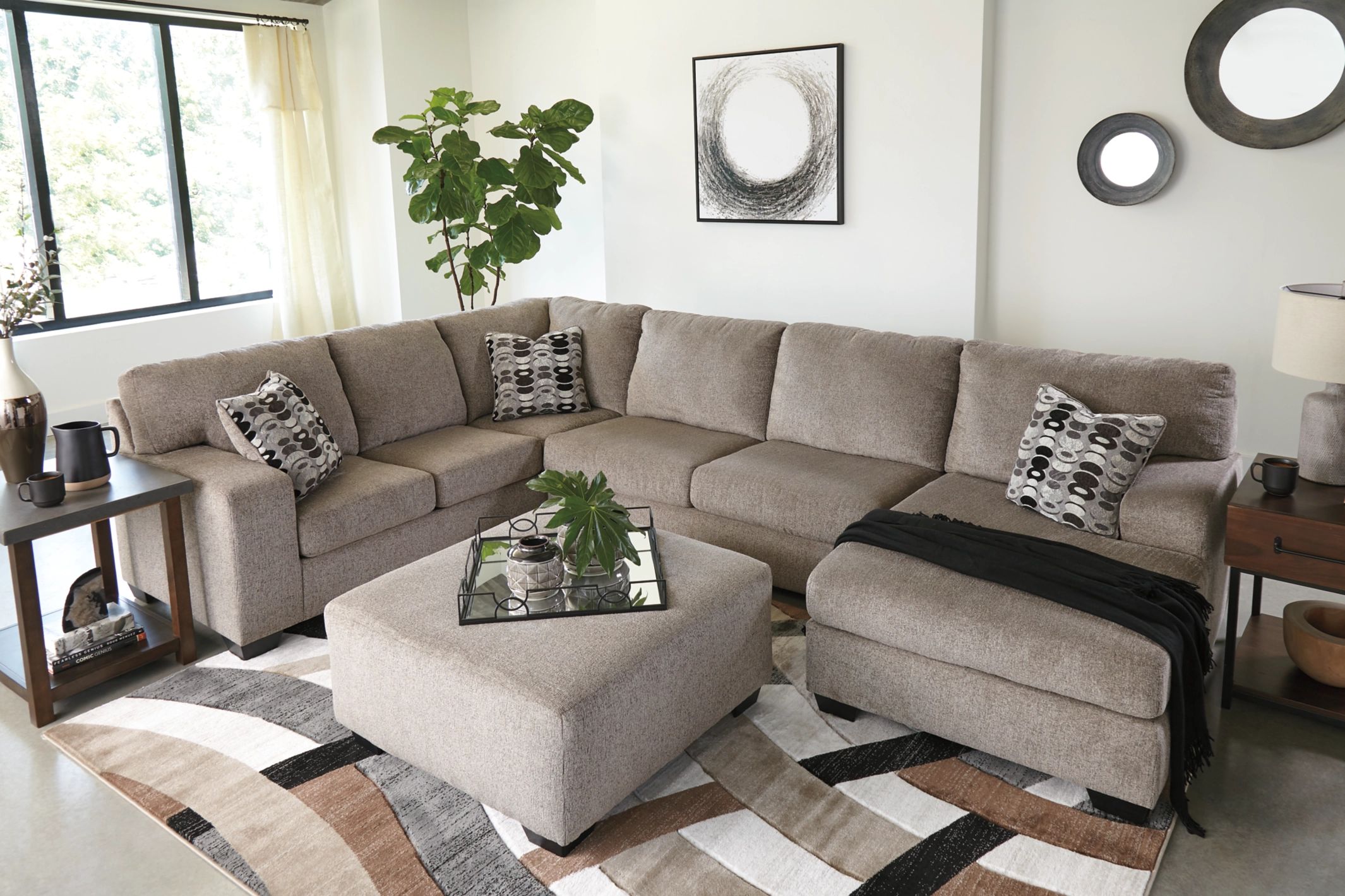 Ballinasloe Oversized Polyester Accent Ottoman