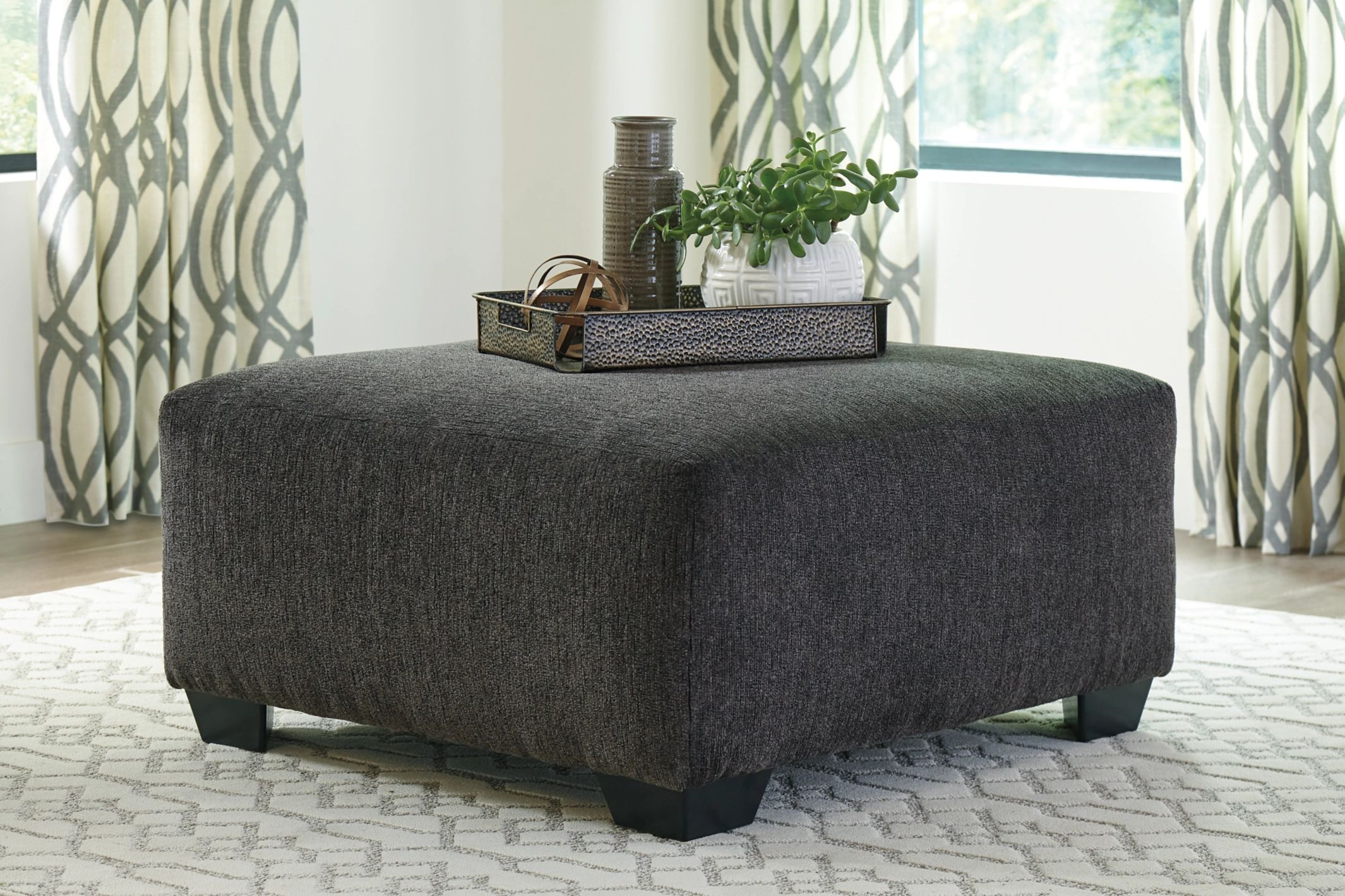 Ballinasloe Oversized Polyester Accent Ottoman