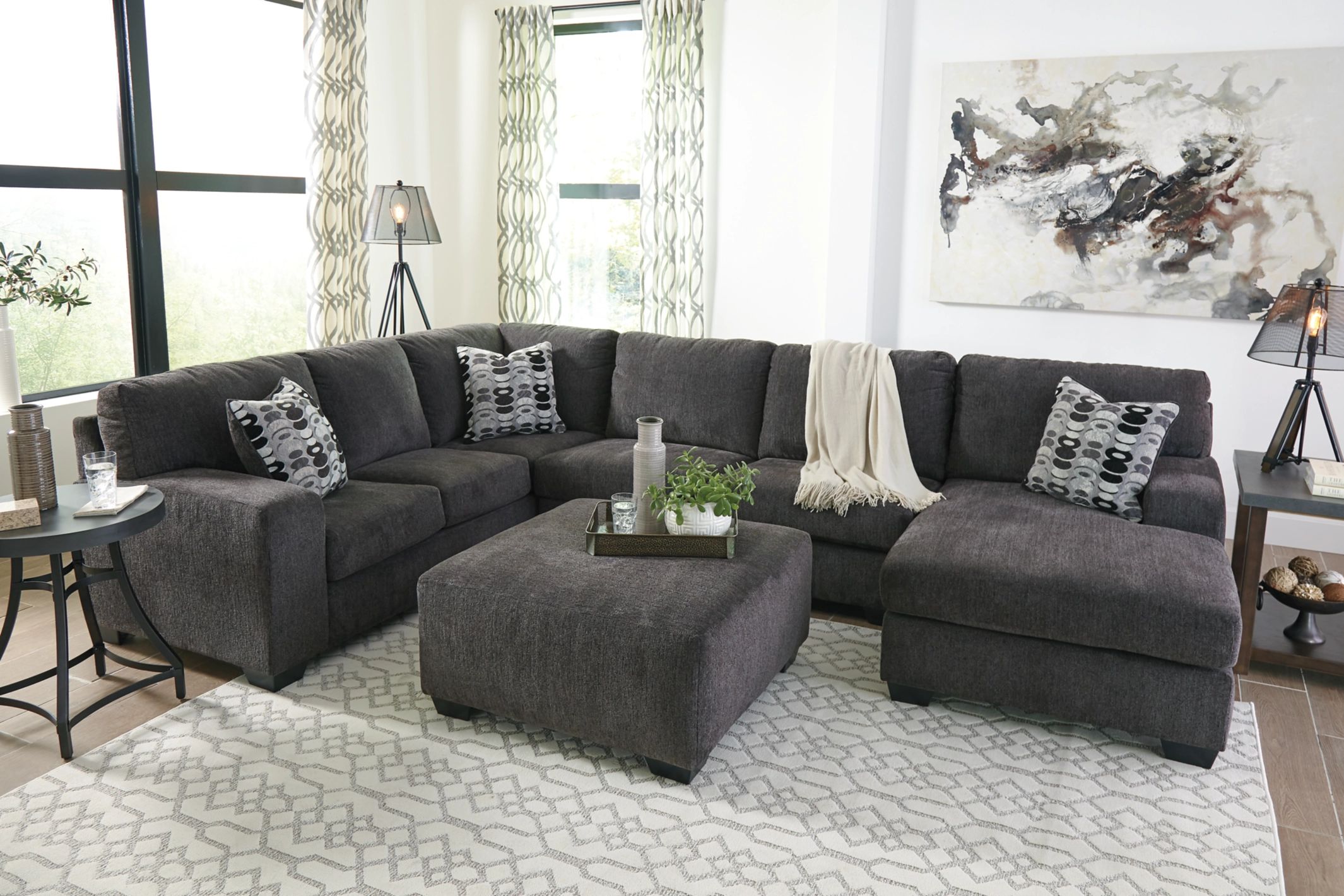 Ballinasloe Oversized Polyester Accent Ottoman