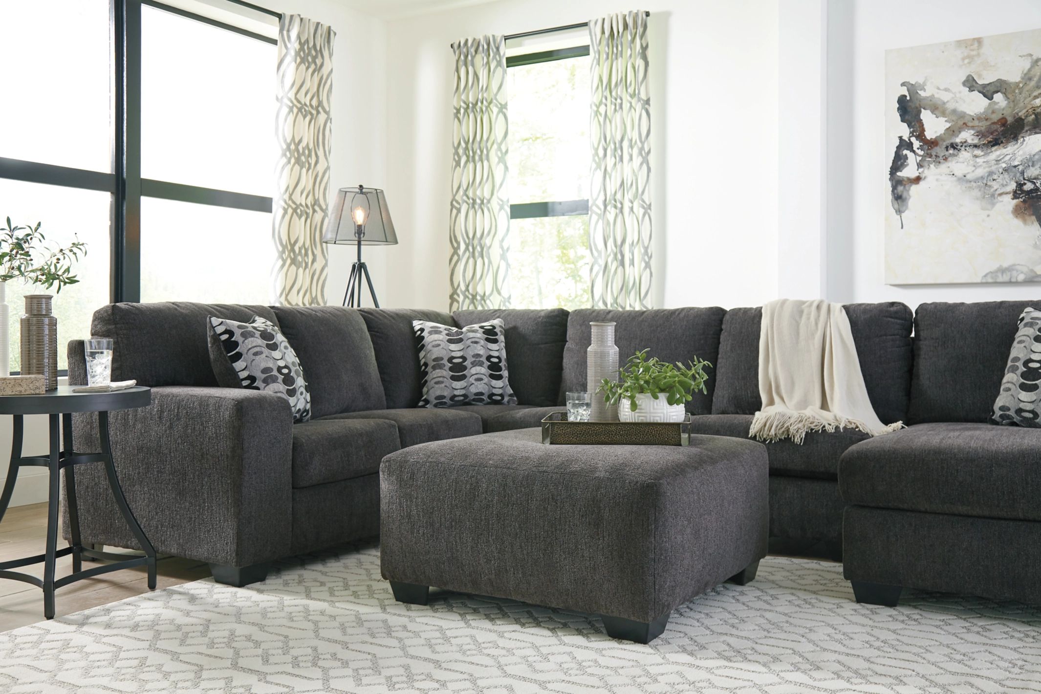 Ballinasloe Oversized Polyester Accent Ottoman