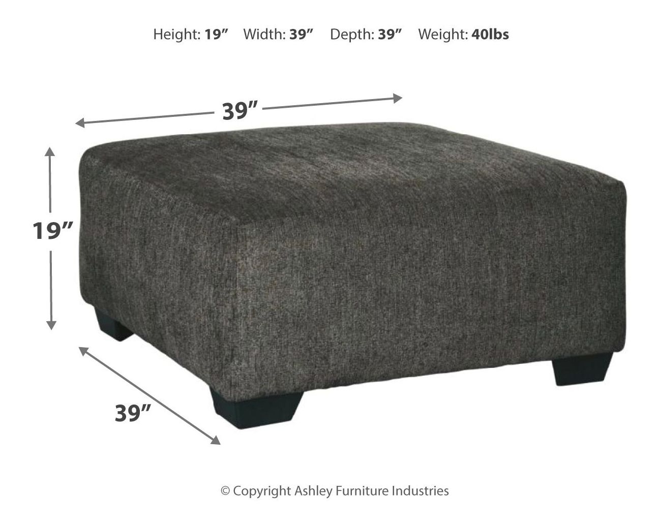 Ballinasloe Oversized Polyester Accent Ottoman