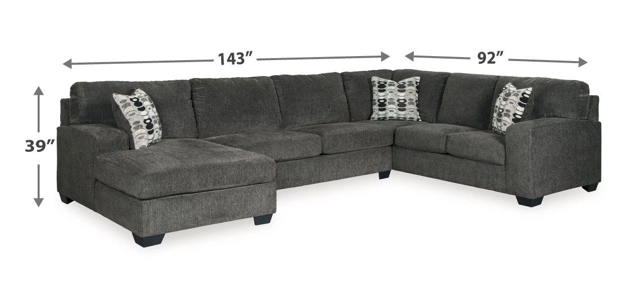 Ballinasloe 3-Piece L-Shaped Sectional Sofa w/Left Chaise