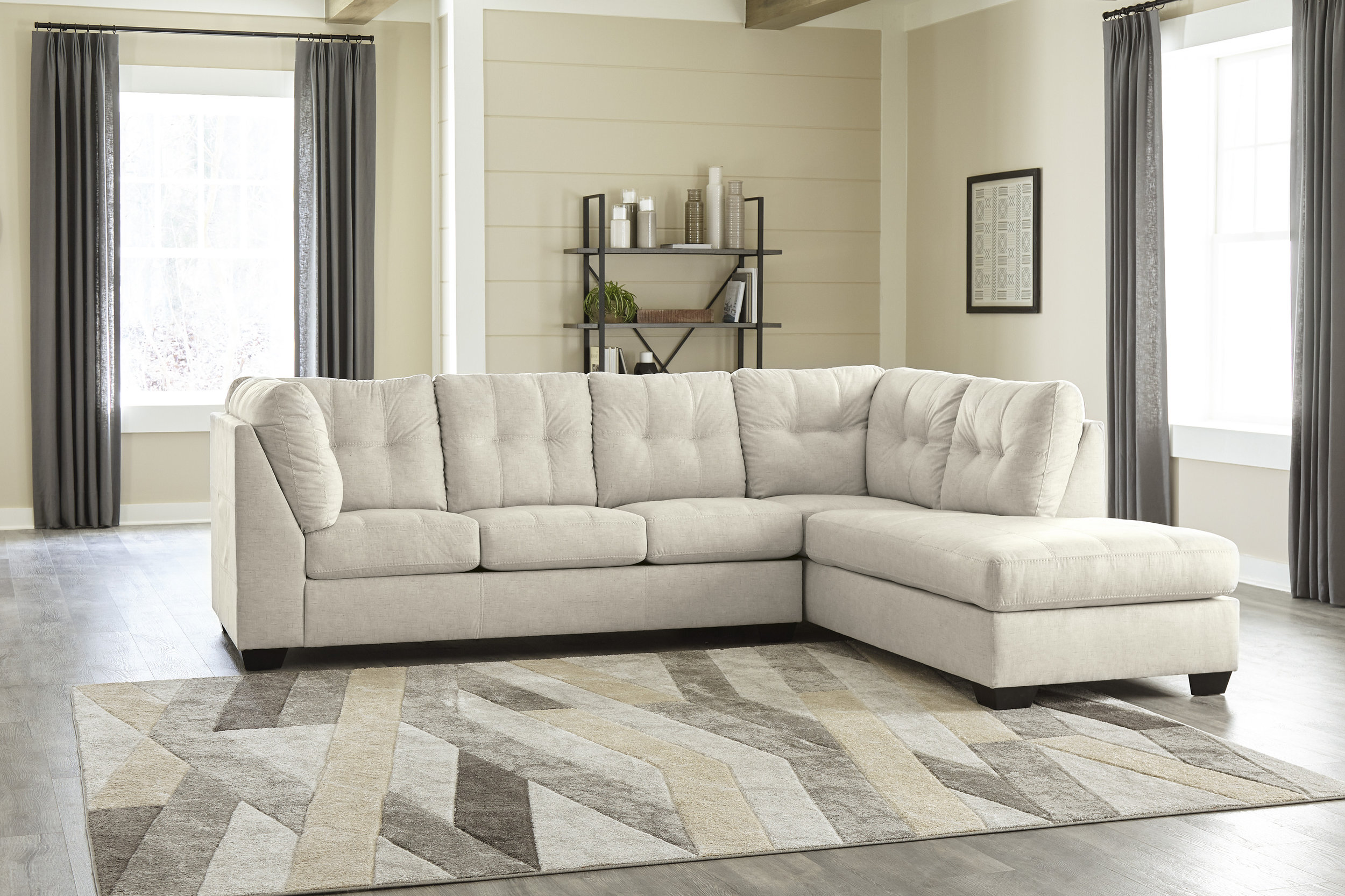 Falkirk Fabric 2-Piece Sectional w/Chaise