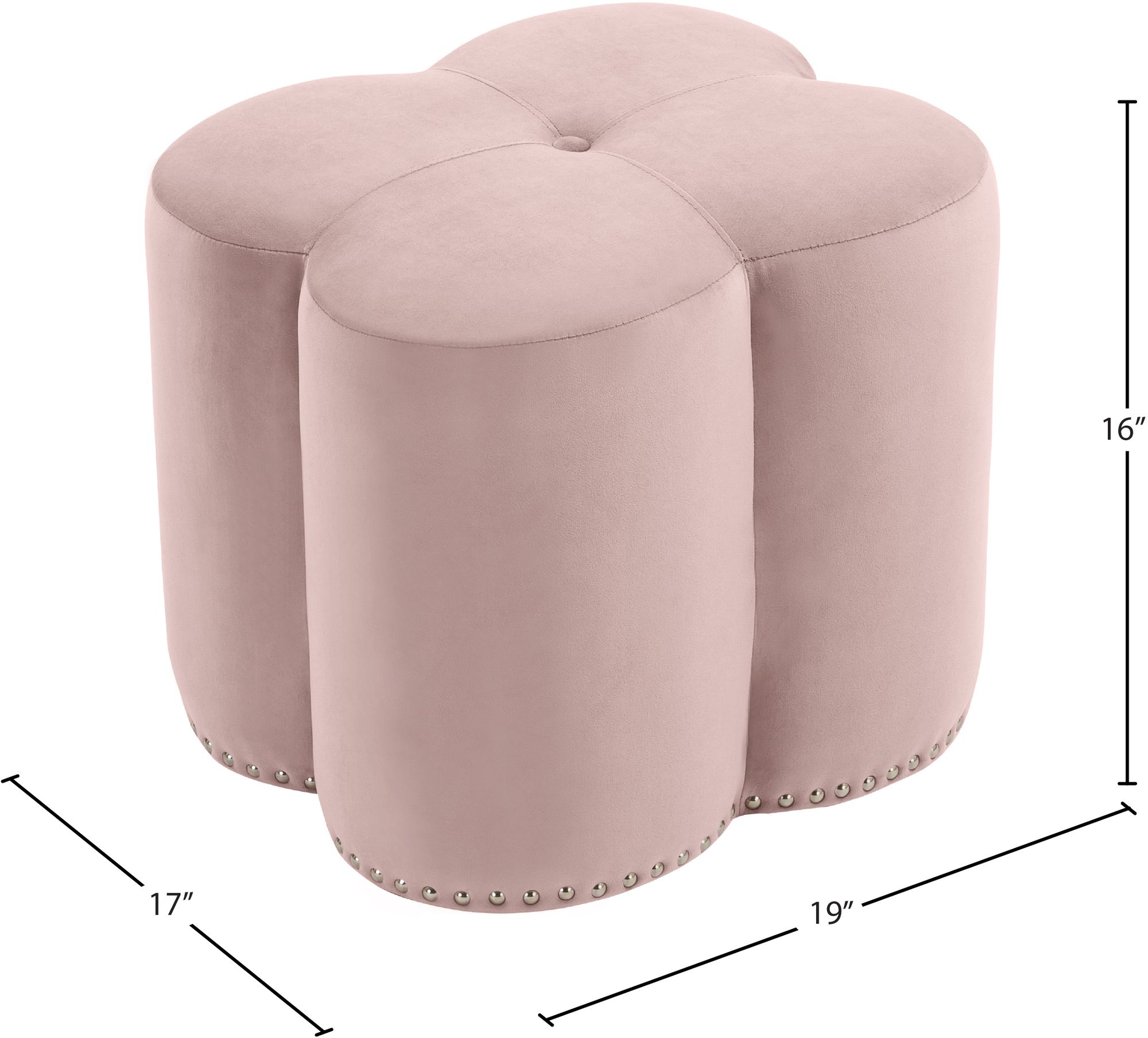 Clover Velvet Ottoman