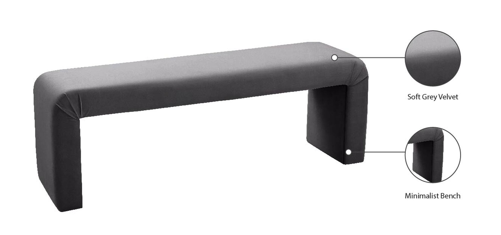 Minimalist Velvet Bench