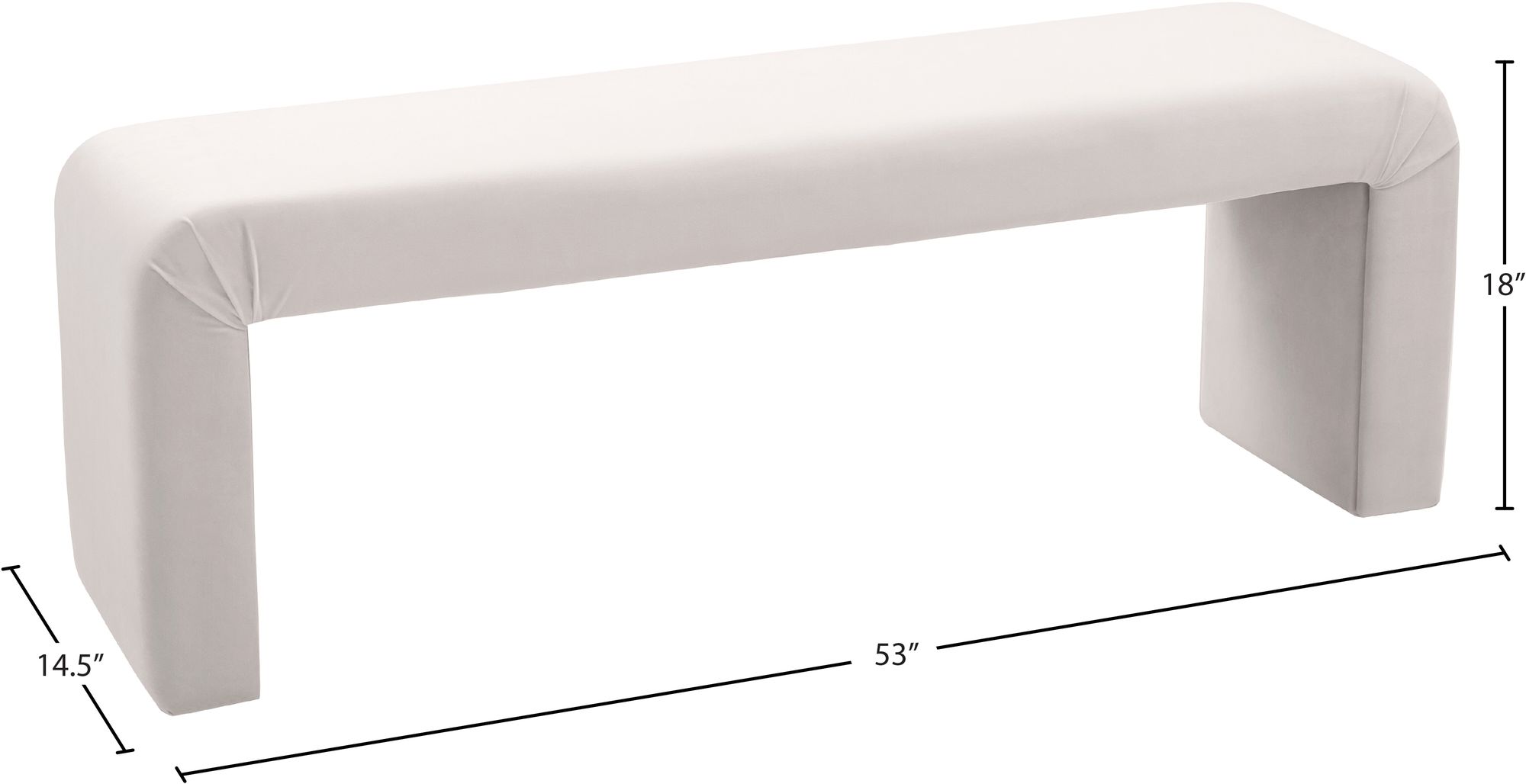 Minimalist Velvet Bench