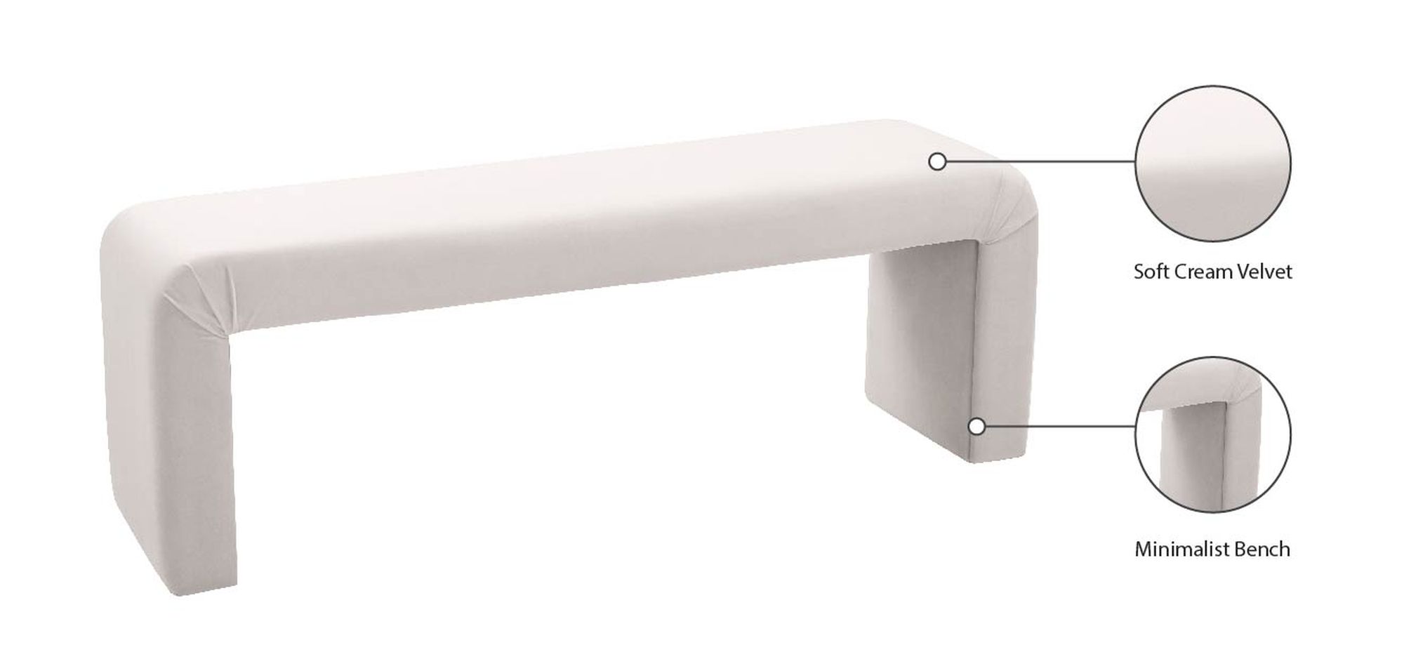 Minimalist Velvet Bench