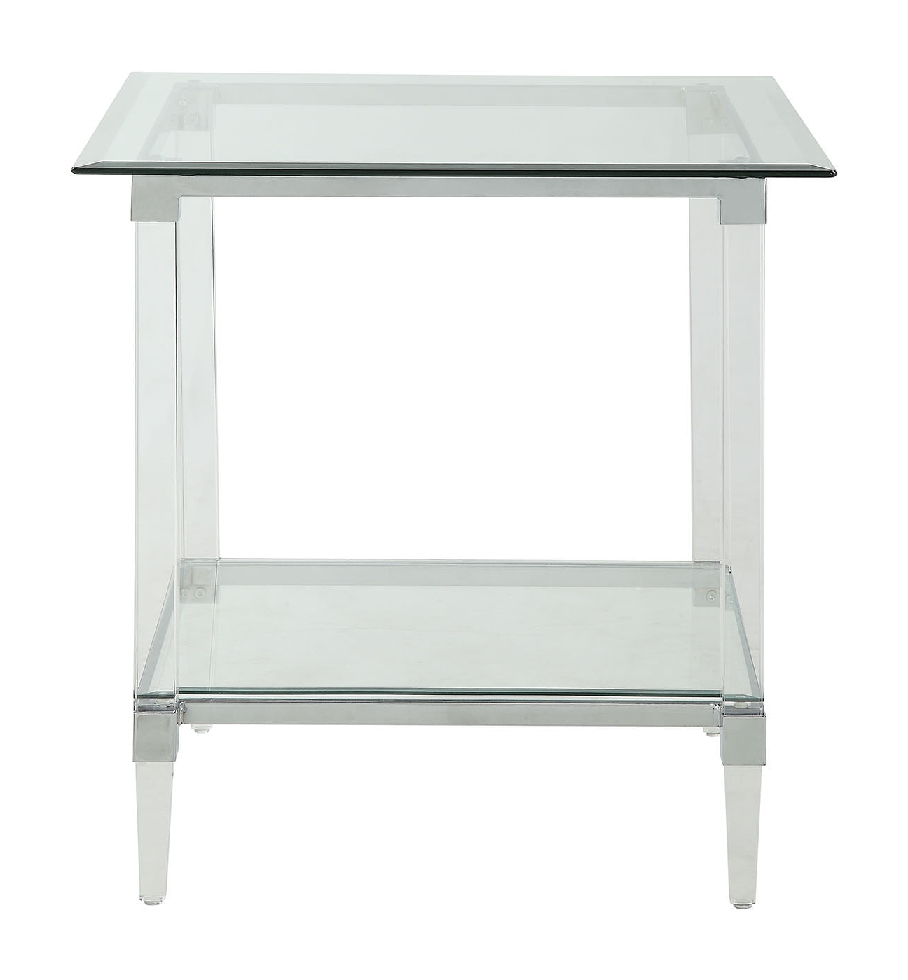 Polyanthus Acrylic/Metal/Glass Square End Table