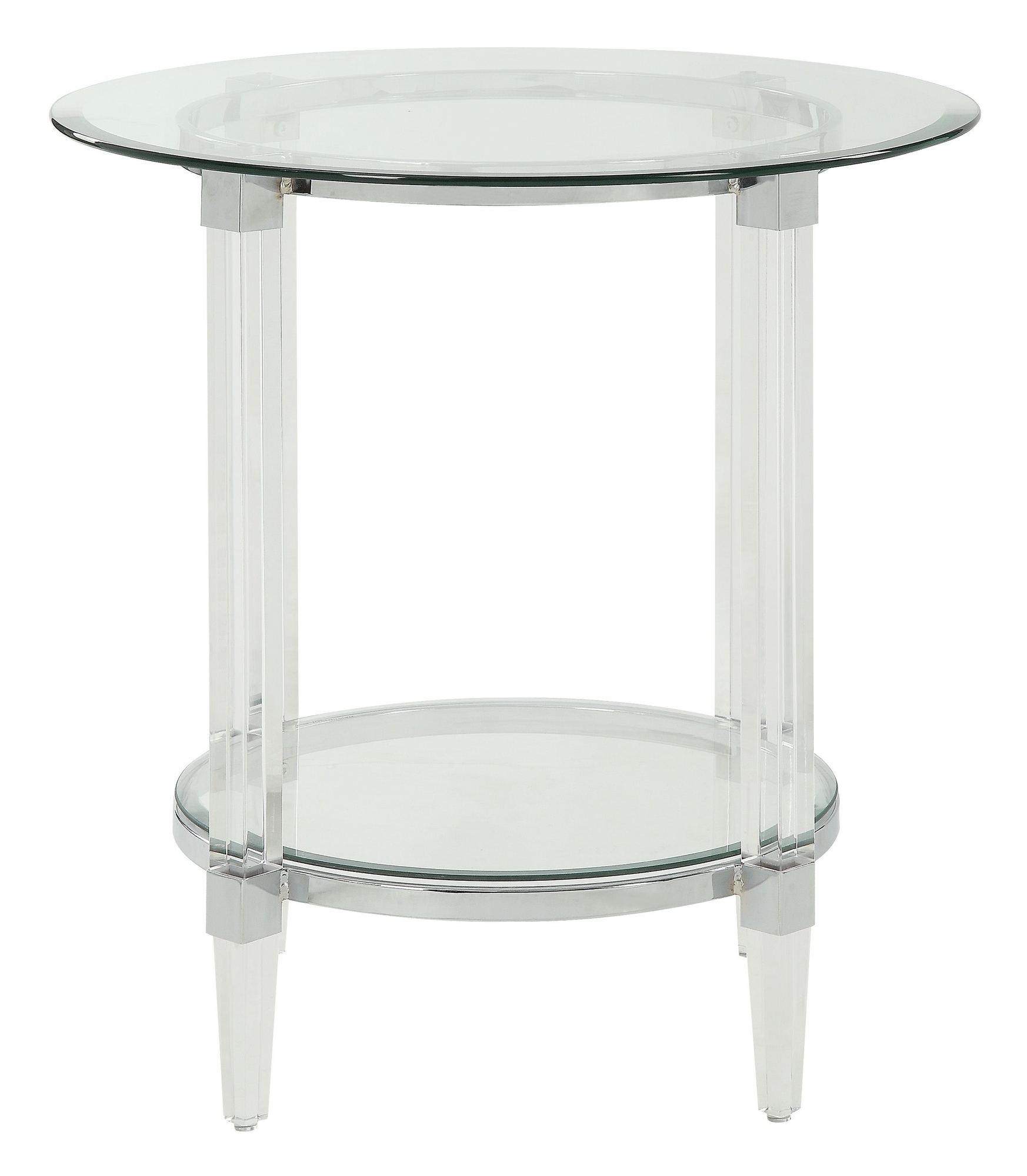 Polyanthus Acrylic/Metal/Glass Round End Table