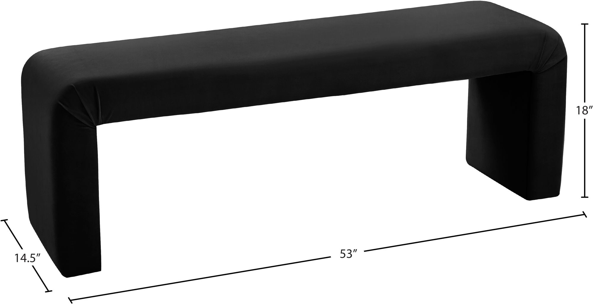 Minimalist Velvet Bench