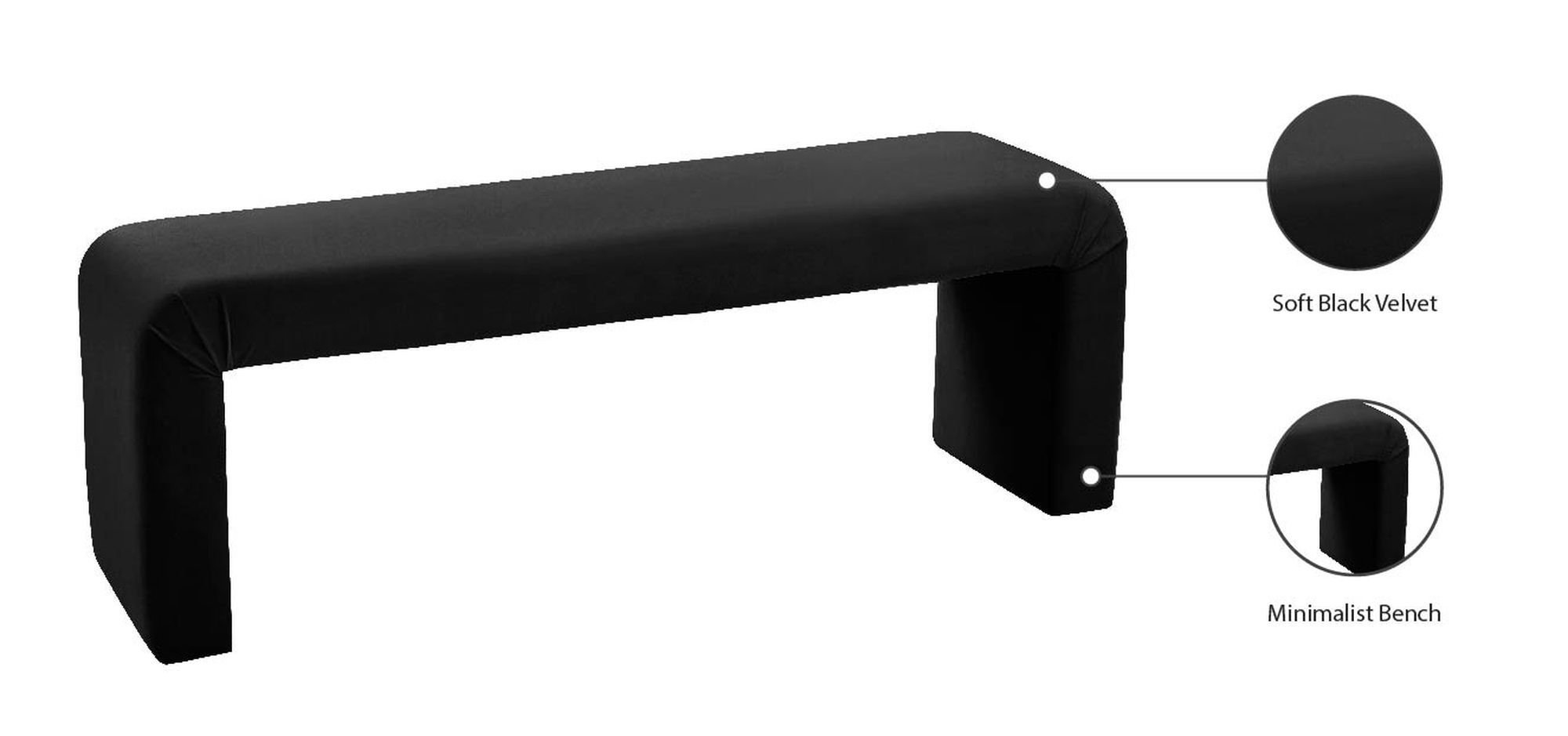 Minimalist Velvet Bench