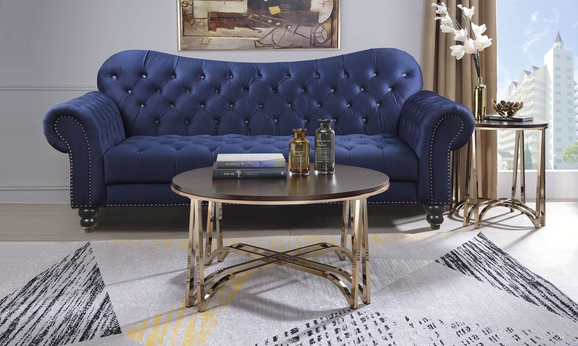 Novus Wood/Metal Round End Table
