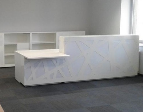 ZIG-ZAG W102" Straight Medium Reception Desk w/Counter Top w/RGB Light, ADA Compliance