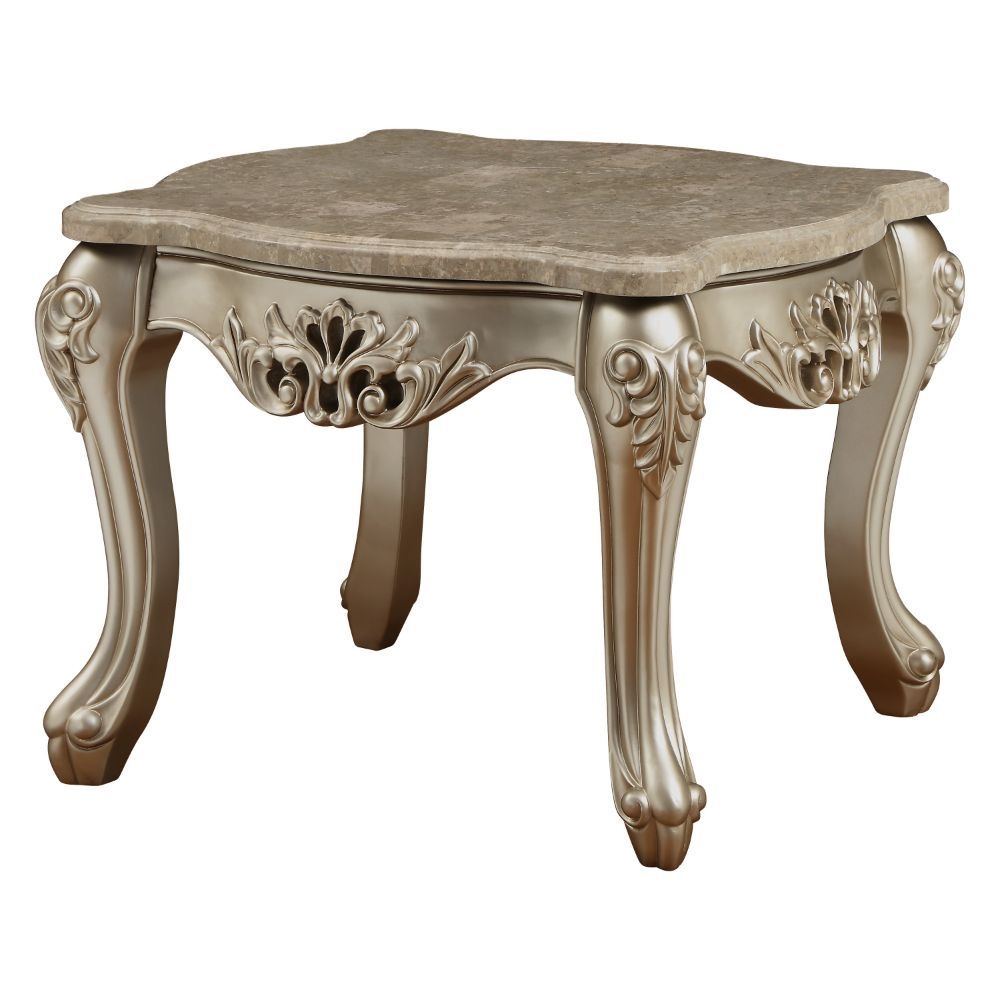 Ranita Marble/Wood Rectangular Coffee Table Set