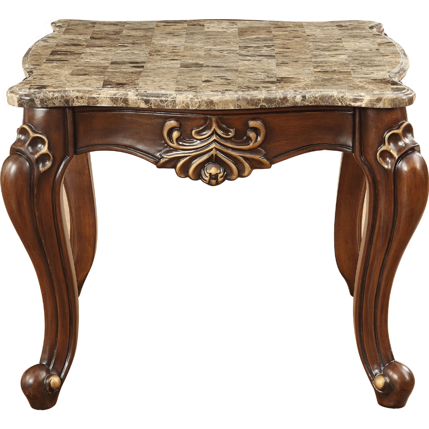 Shalisa Marble/Wood Rectangular Coffee Table Set