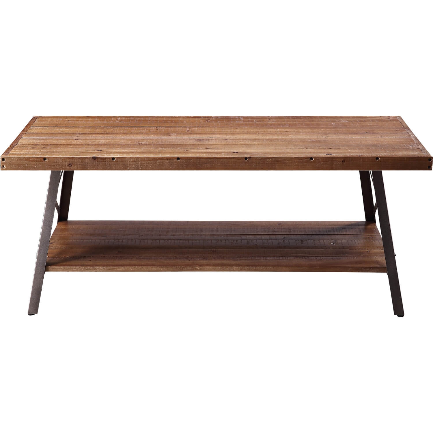 Ikram Wood/Metal Rectangular Coffee Table Set