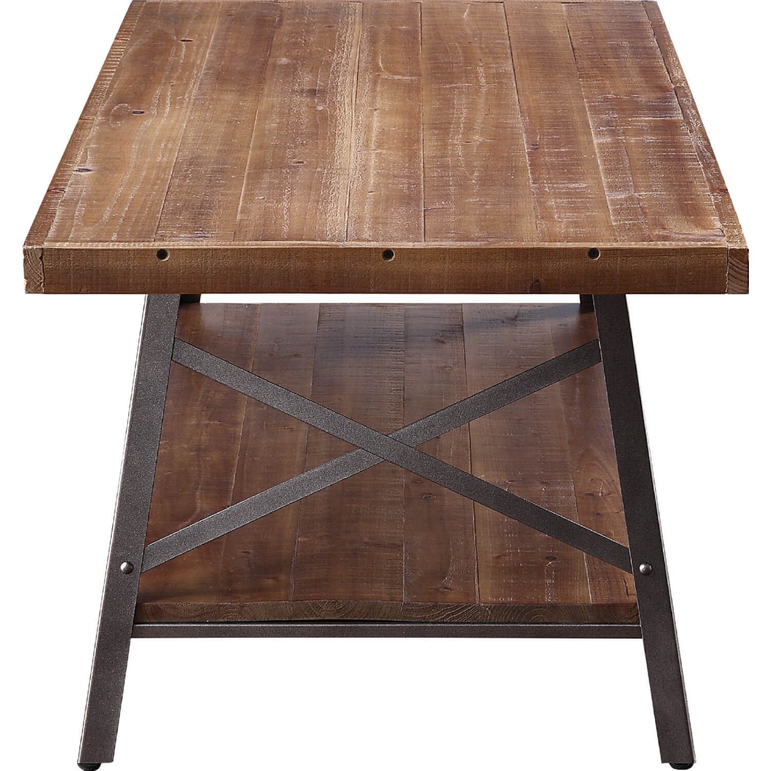 Ikram Wood/Metal Rectangular Coffee Table Set