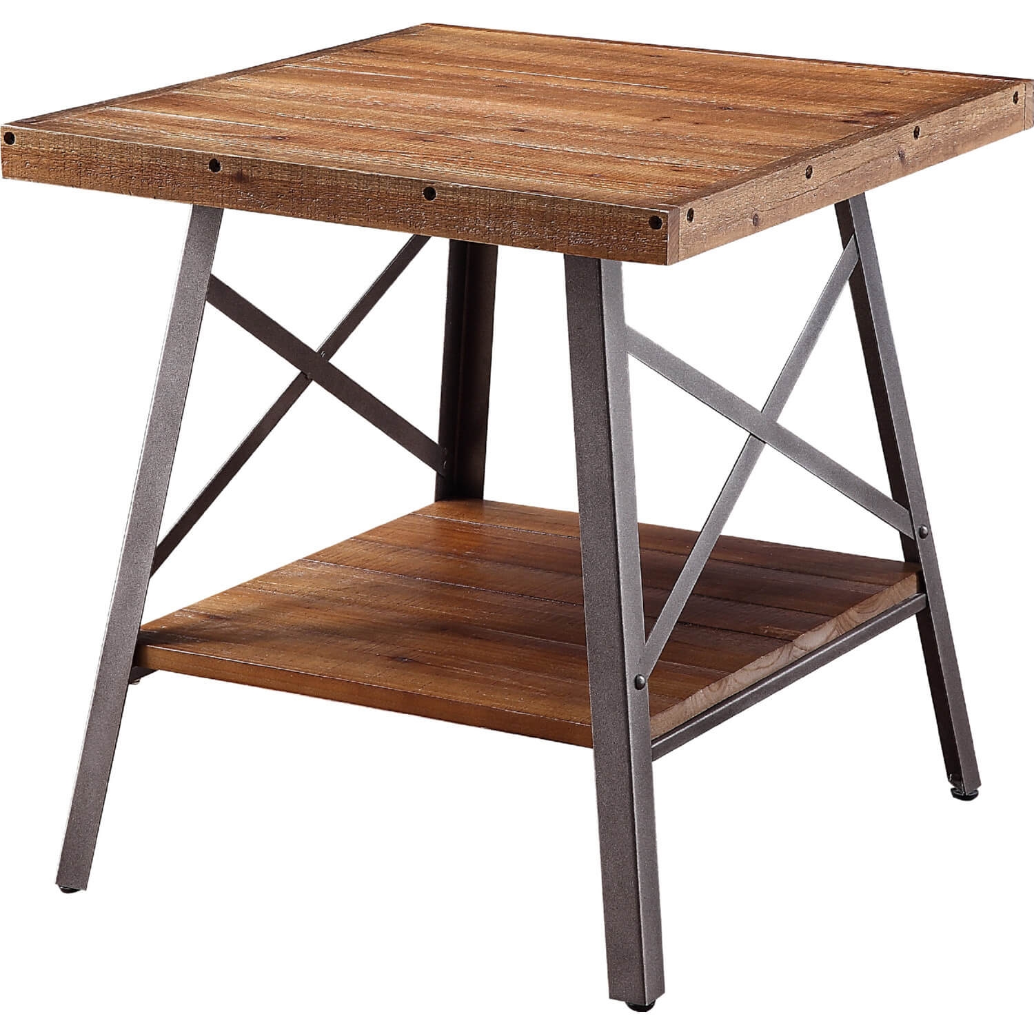 Ikram Wood/Metal Rectangular Coffee Table Set