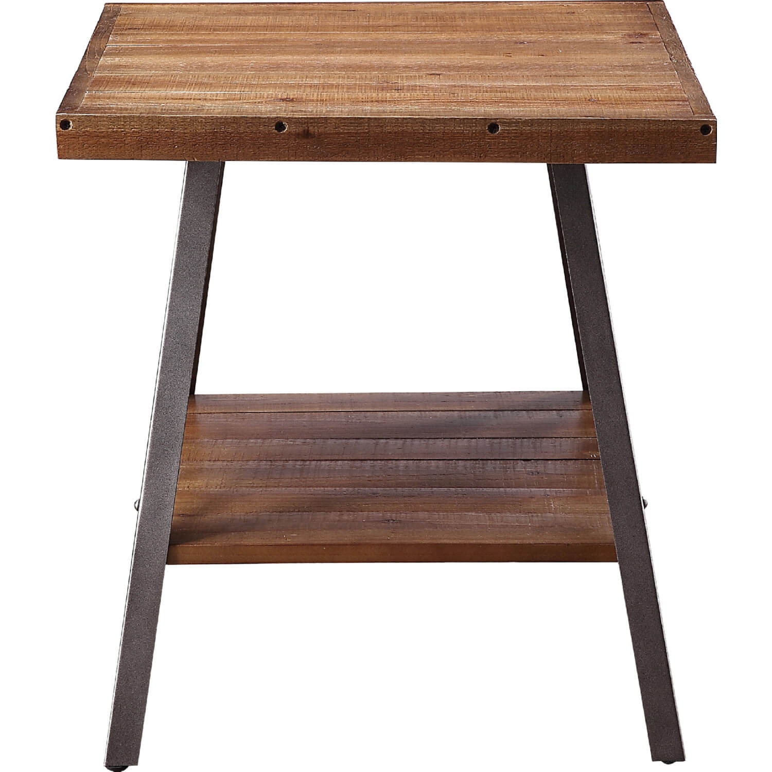 Ikram Wood/Metal Square End Table