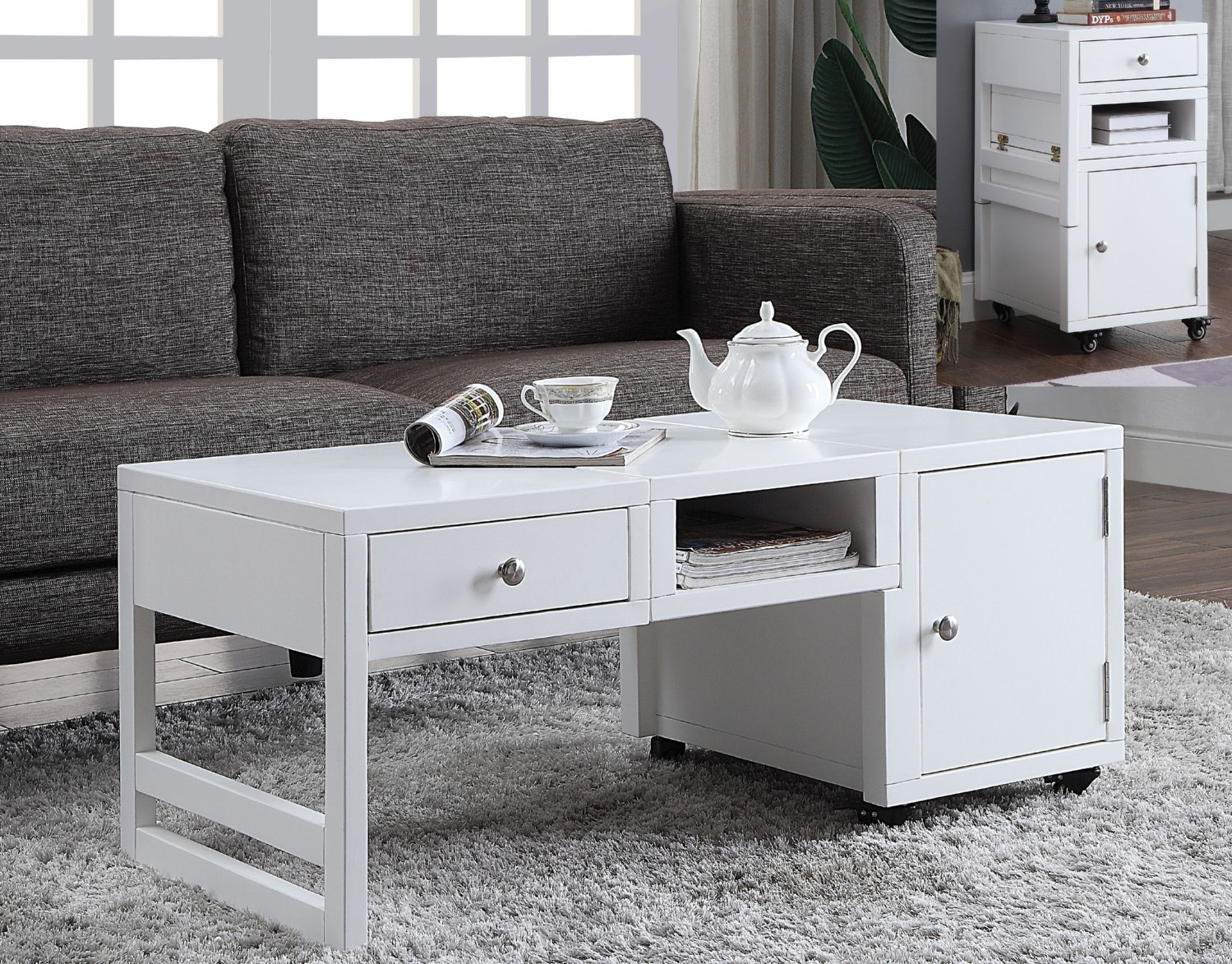 Machiko Wood Foldable Storage Coffee Table