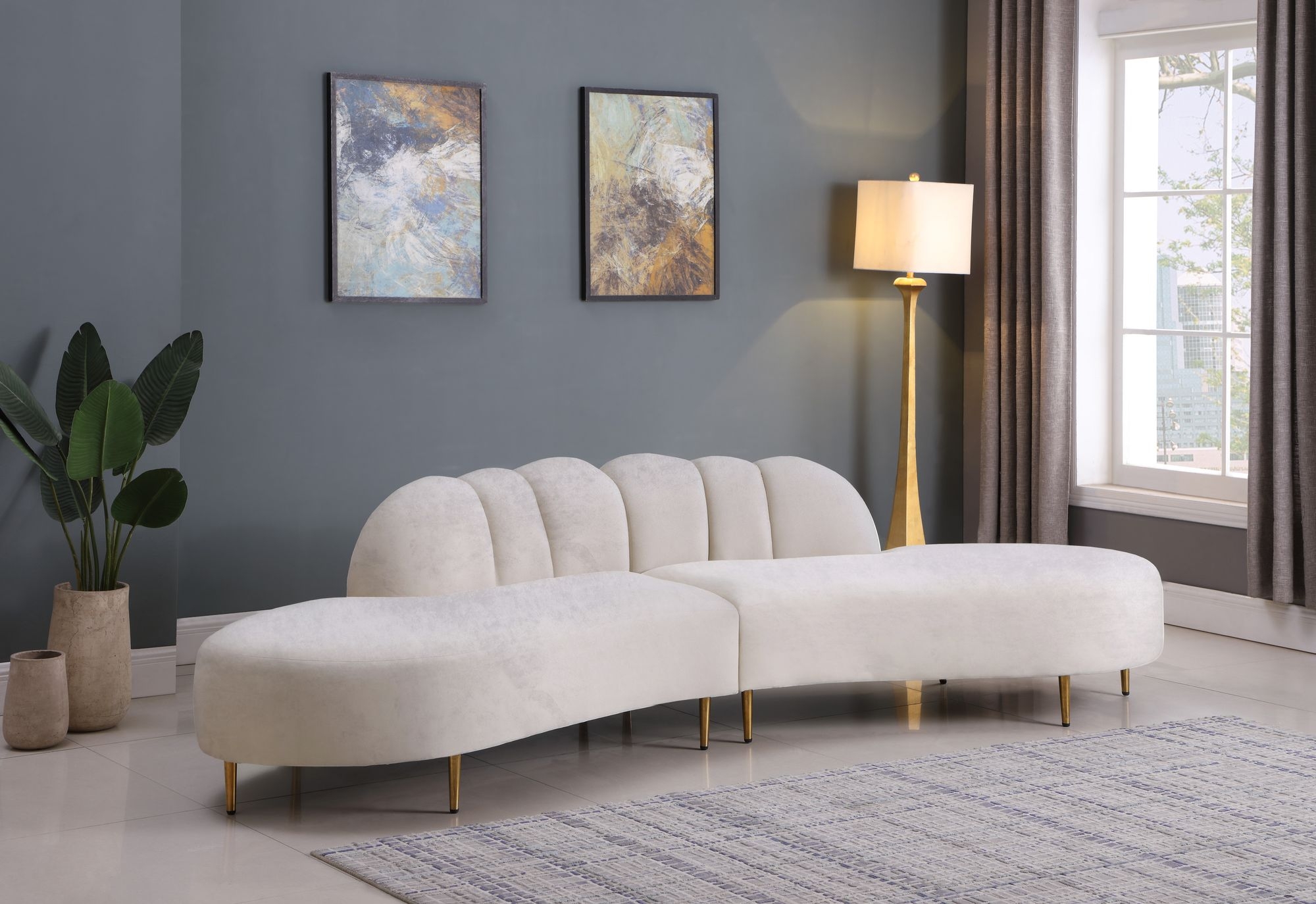 Divine 2-Piece Velvet Sectional