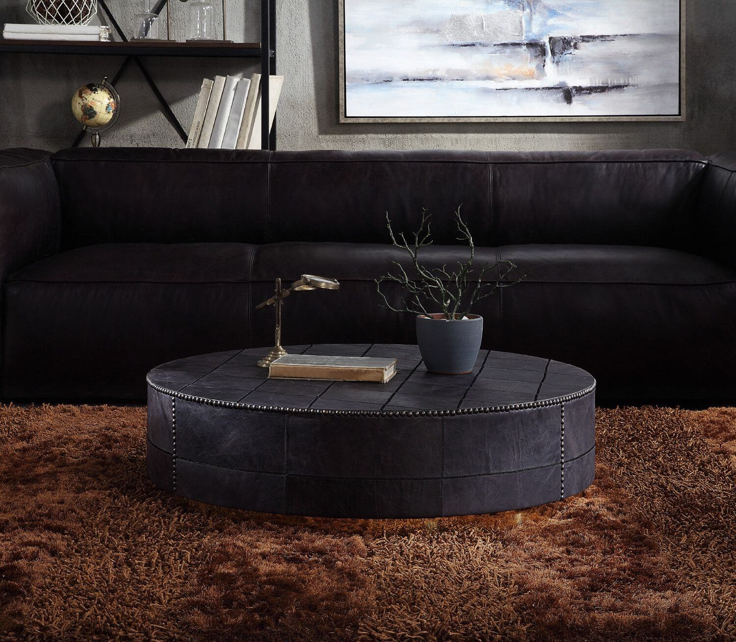 Ranya Top Grain Leather Coffee Table