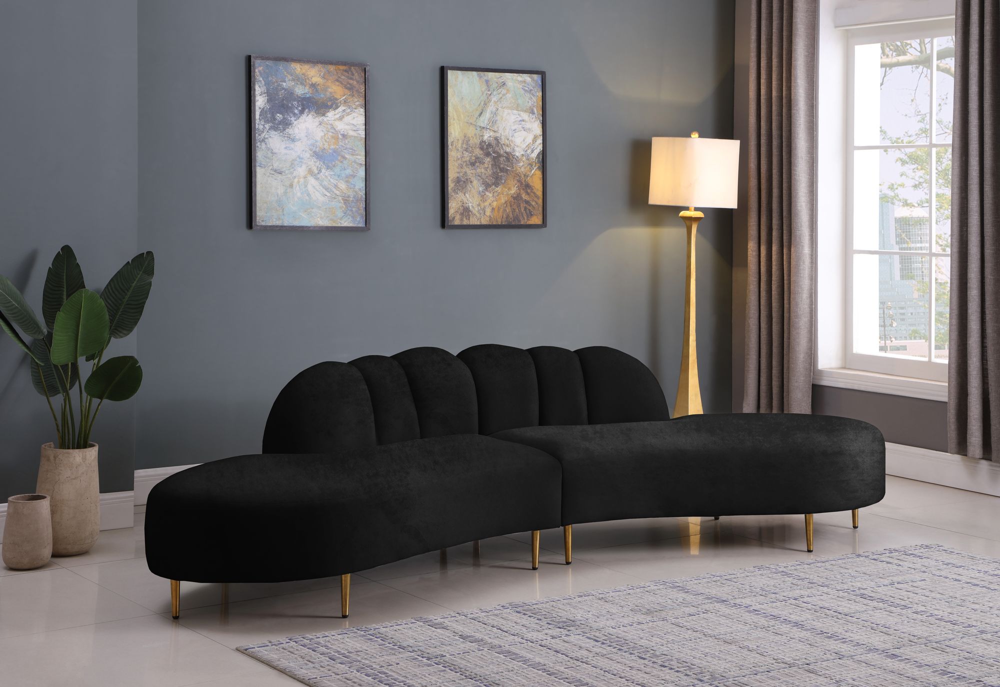 Divine 2-Piece Velvet Sectional